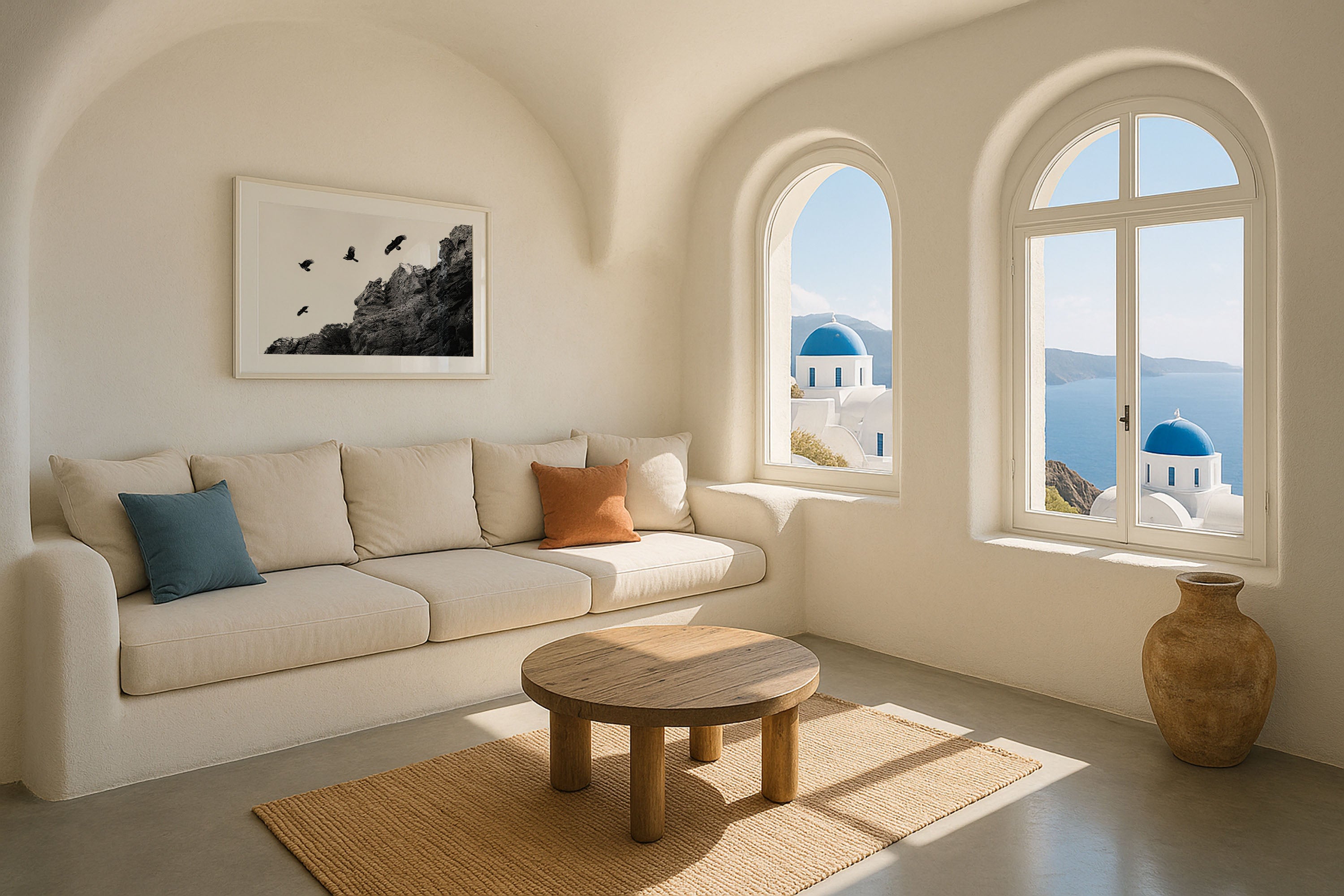 Ravens Over Cliffs Black & White Wall Art