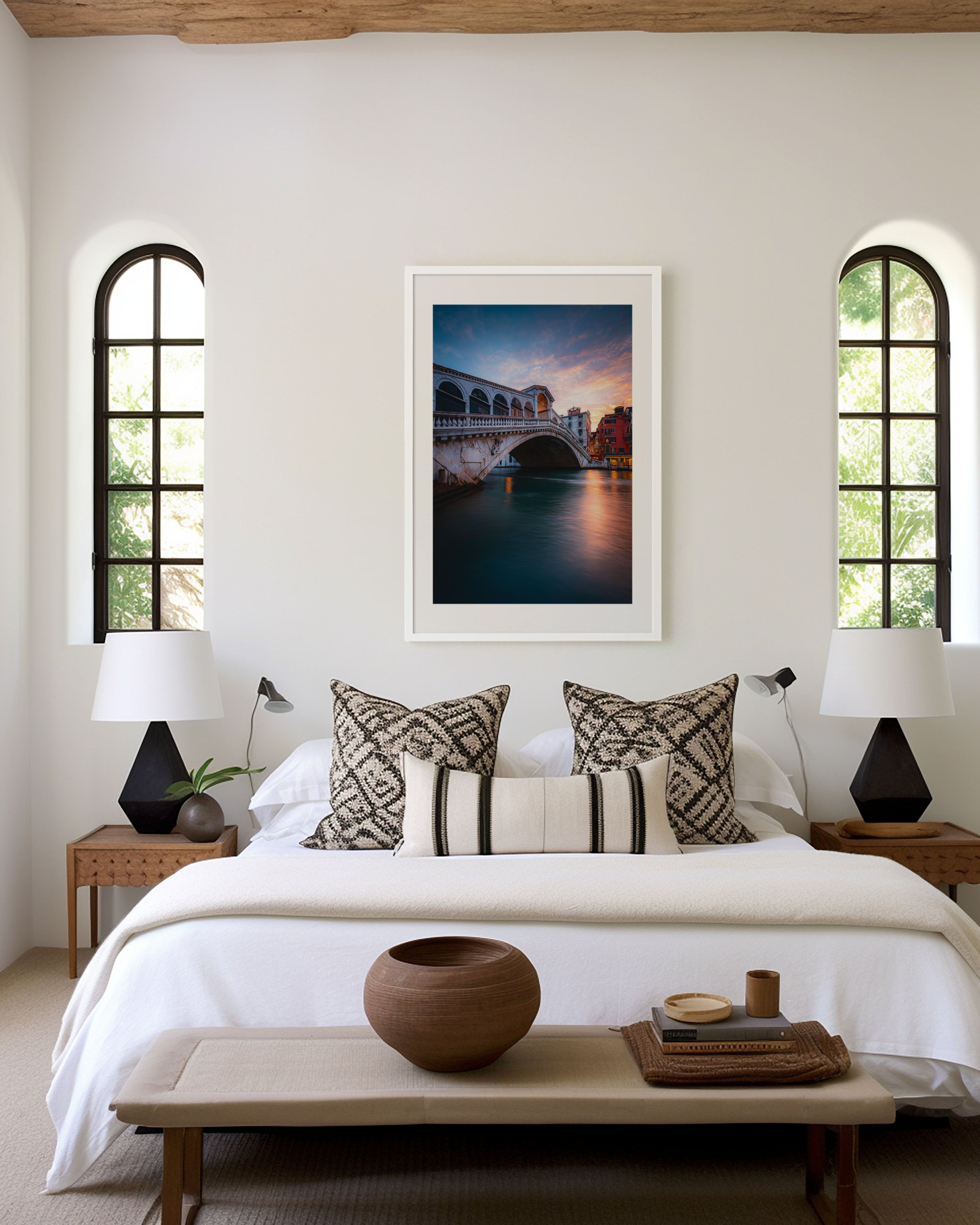 Venice Rialto Bridge Wall Art Print | Grand Canal Sunset Photography | Italy Cityscape Poster | European Travel Print | Romantic Home Decor