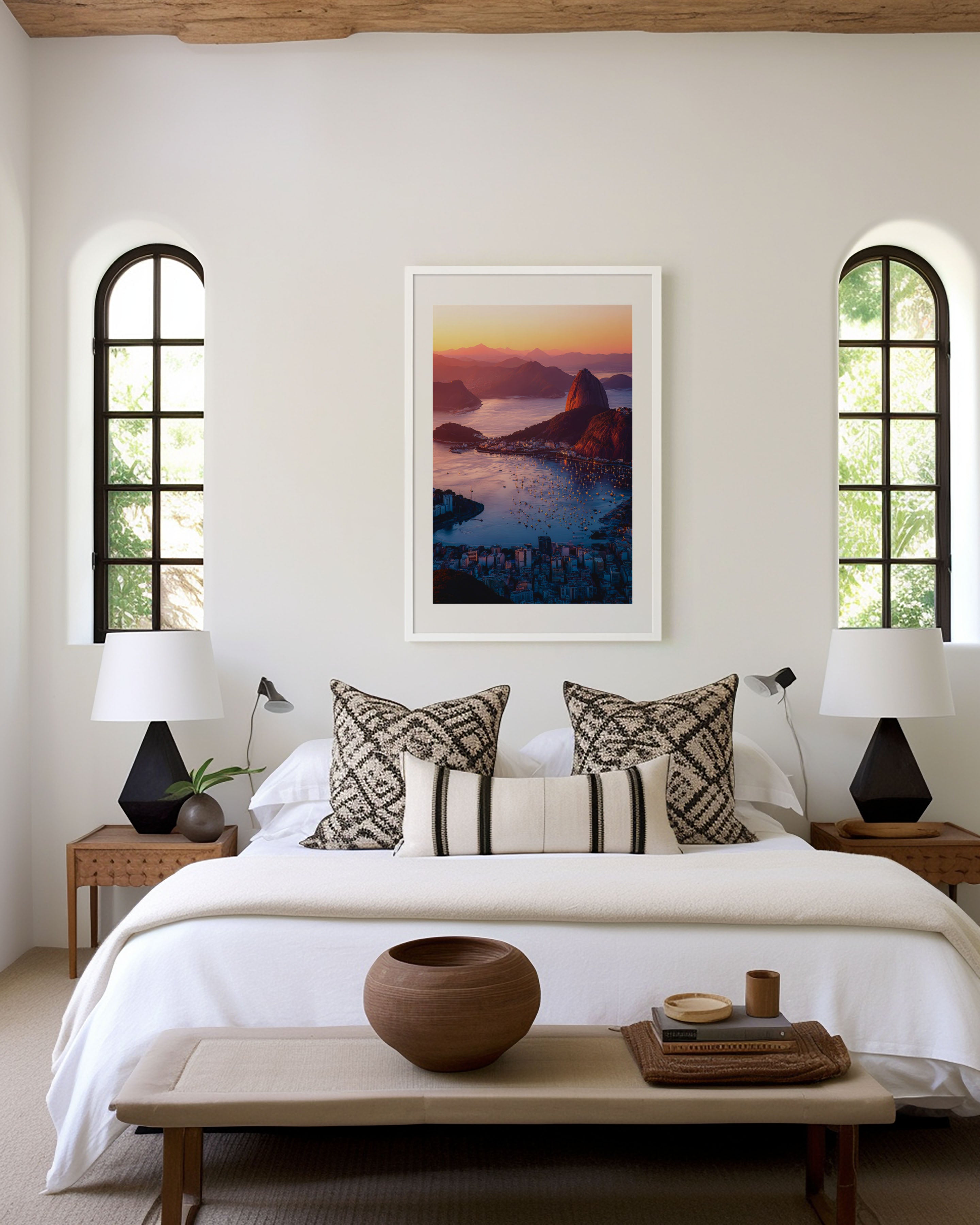 Rio de Janeiro Wall Art Print | Sugarloaf Mountain Sunset Photography | Brazil Cityscape Landscape Poster | South America Travel Print | Coastal Home Decor