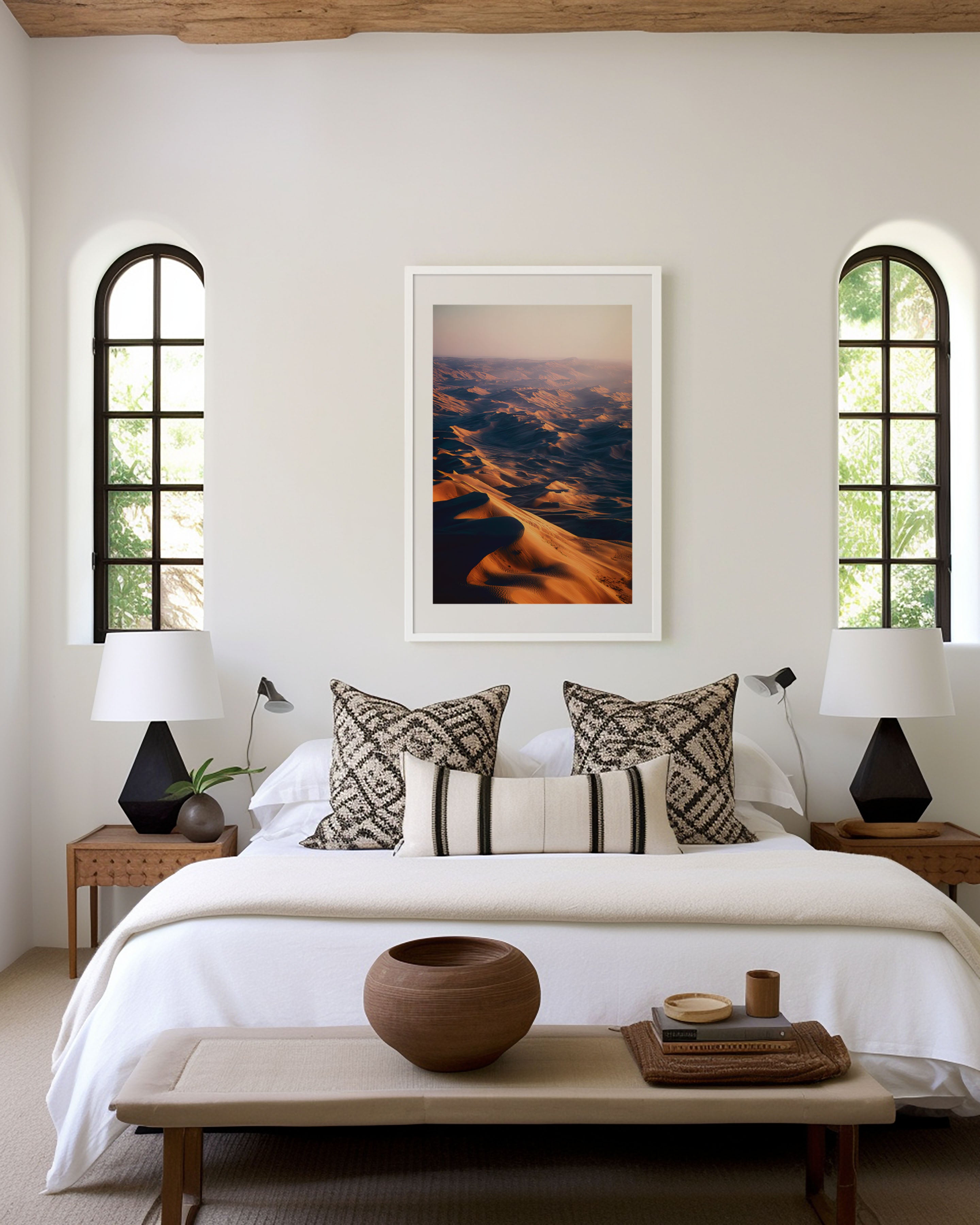 Rub al Khali Desert Wall Art Print | Empty Quarter Arabia Aerial Sand Dunes Photography | Middle East Landscape Poster