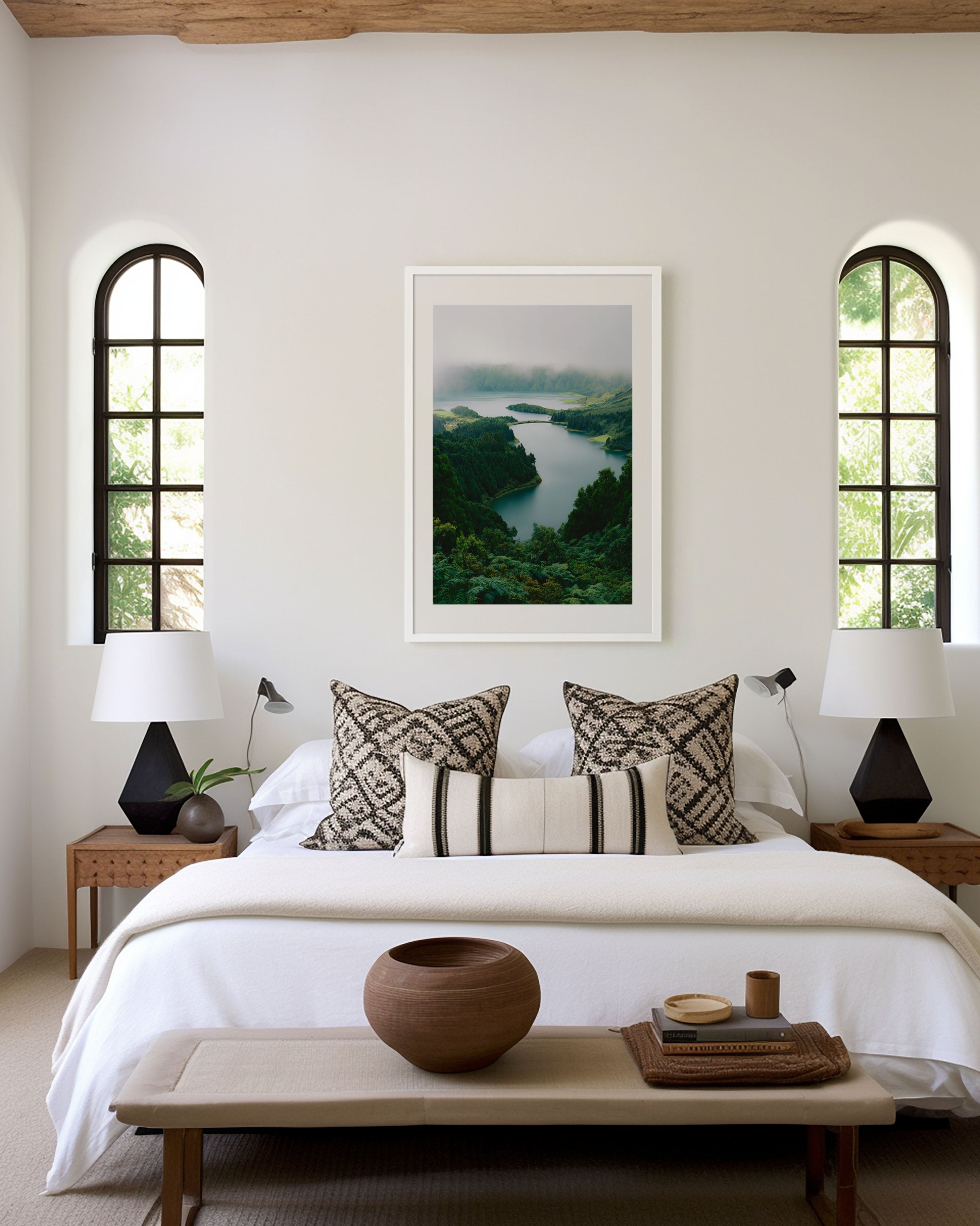 São Miguel Crater Lakes Wall Art Print | Sete Cidades Azores Portugal Volcanic Landscape Photography | Atlantic Islands Travel Poster | Lush Green Nature Home Decor