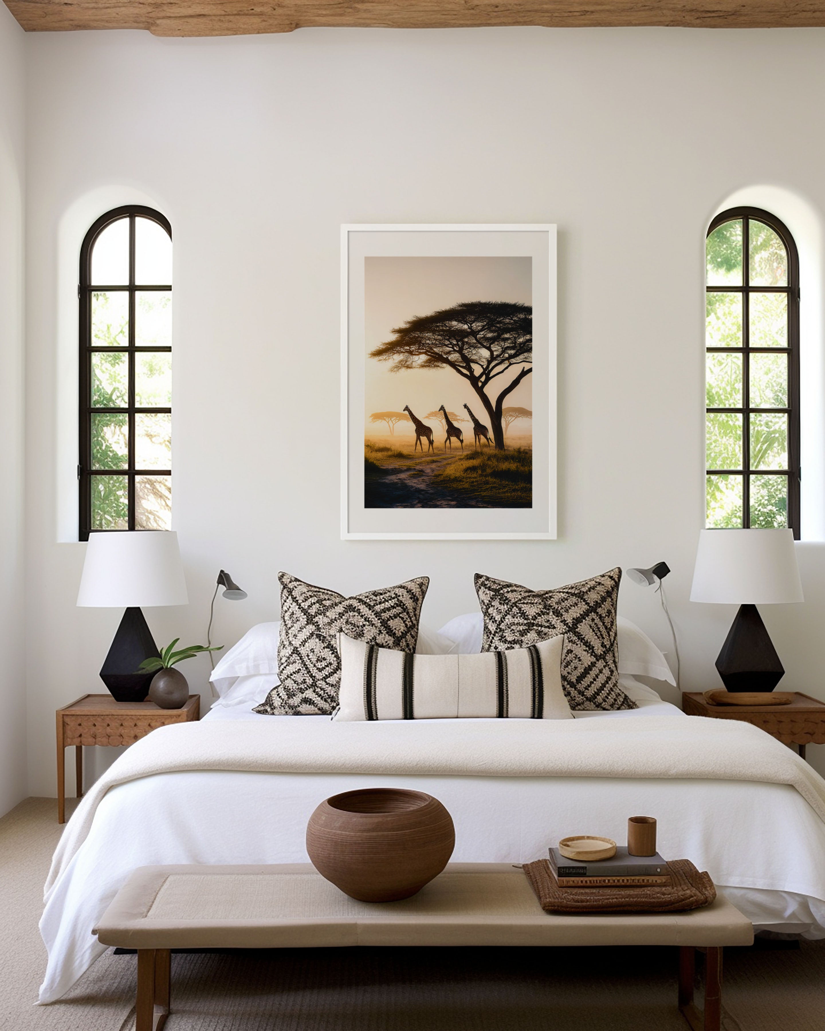 Serengeti Giraffes Wall Art – African Safari Landscape Print
