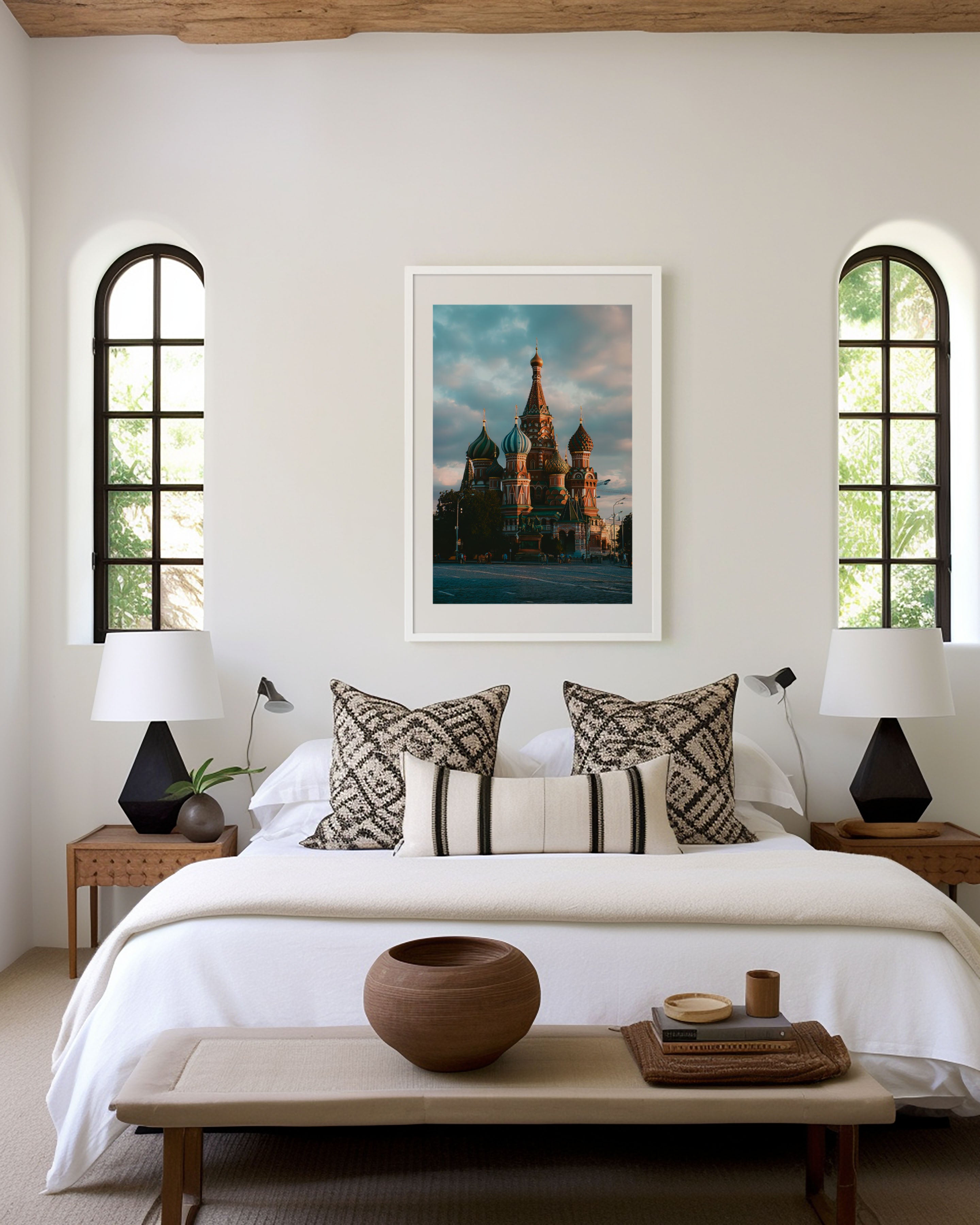 St Basil's Cathedral Wall Art Print | Moscow Red Square Russia Onion Domes Photography | Eastern Europe Travel Poster | Eclectic Bold Home Decor