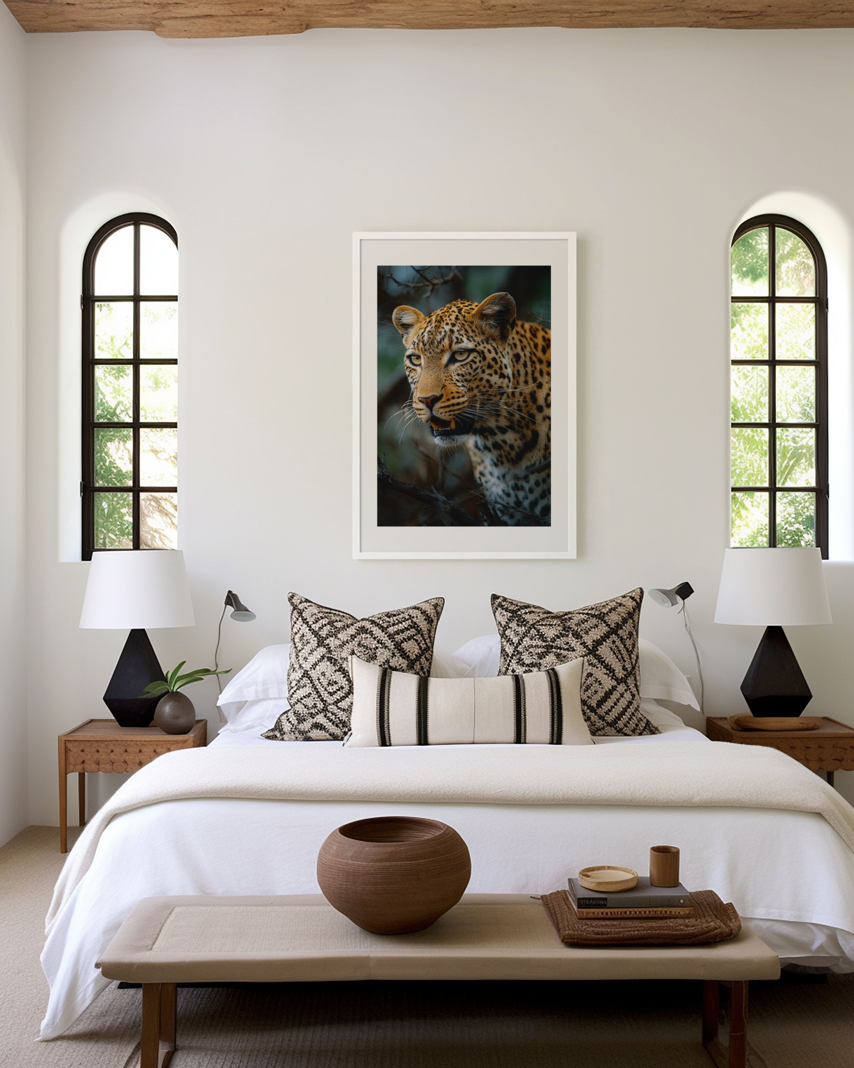 Stealth Leopard Wall Art – Safari Wildlife Canvas Print, Predator Close-Up Decor
