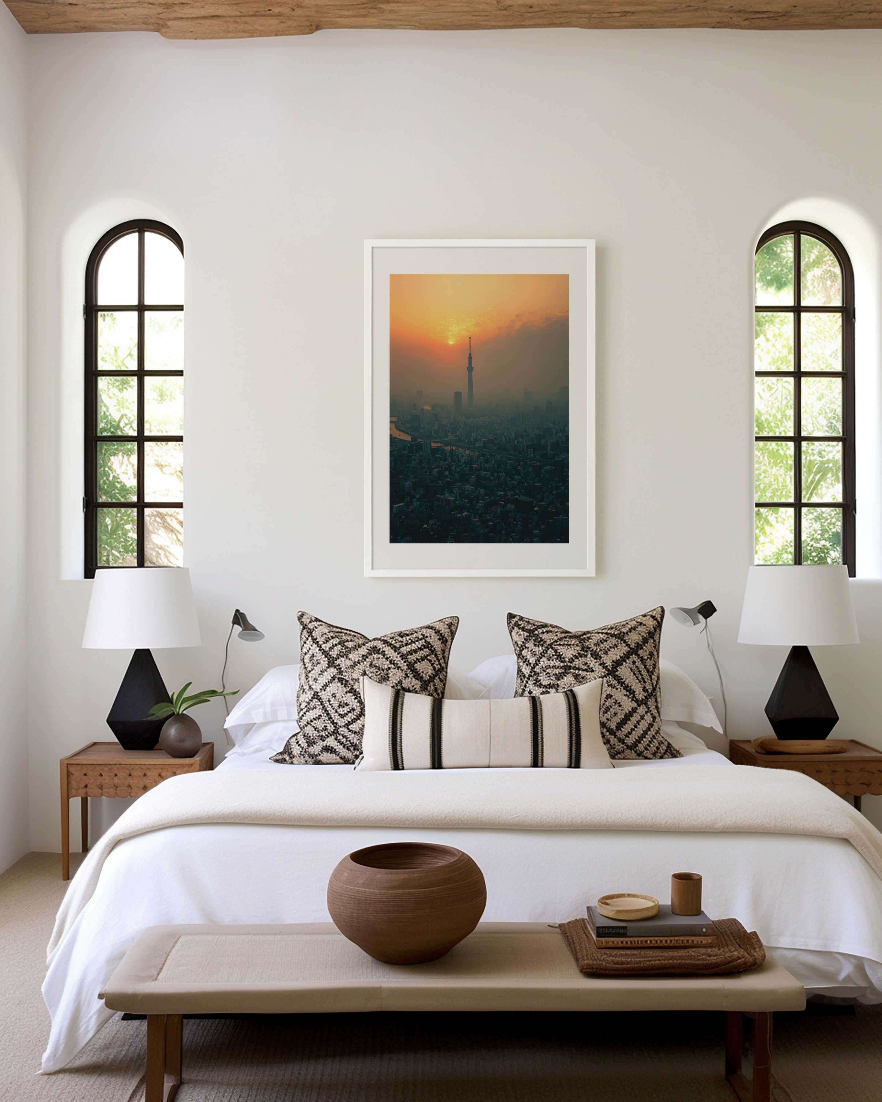 Tokyo Skytree Sunset City Skyline Wall Art Print | Japan Aerial Photography Poster | Urban Cityscape Decor