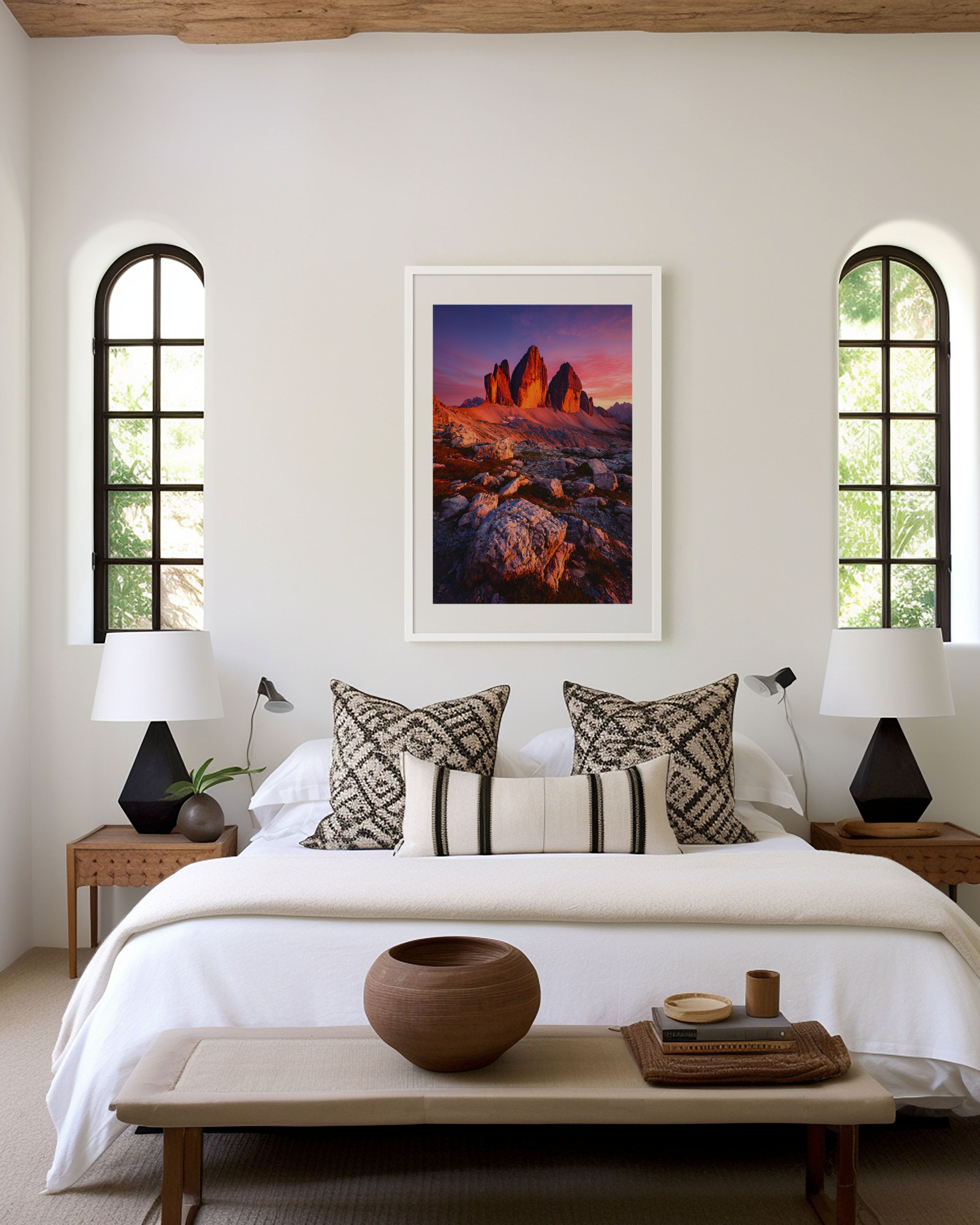Tre Cime di Lavaredo Sunset Print | Dolomites Three Peaks Wall Art | Italian Alps Photography
