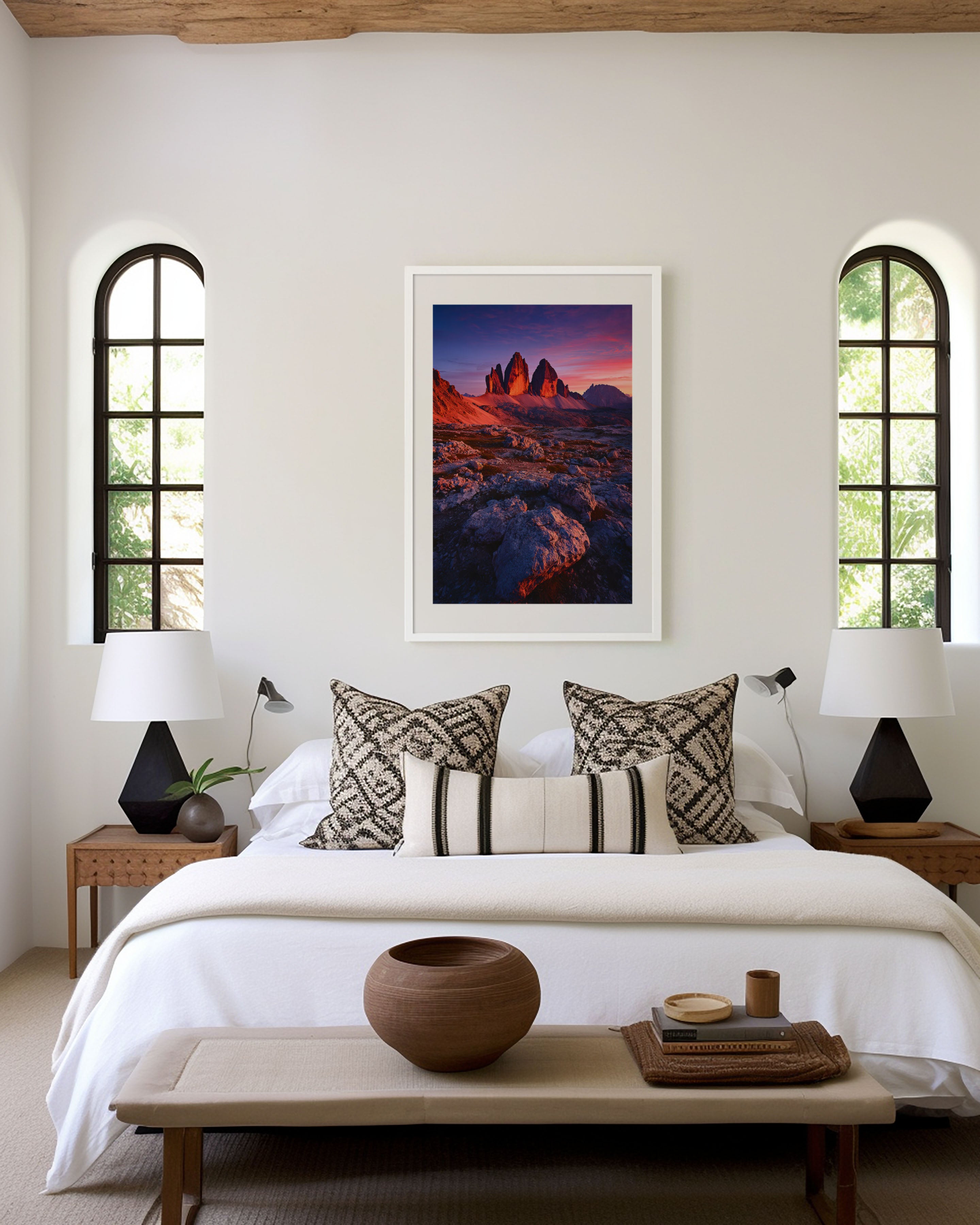 Tre Cime di Lavaredo Twilight Print | Dolomites Three Peaks Dusk Wall Art | Italian Alps Photography