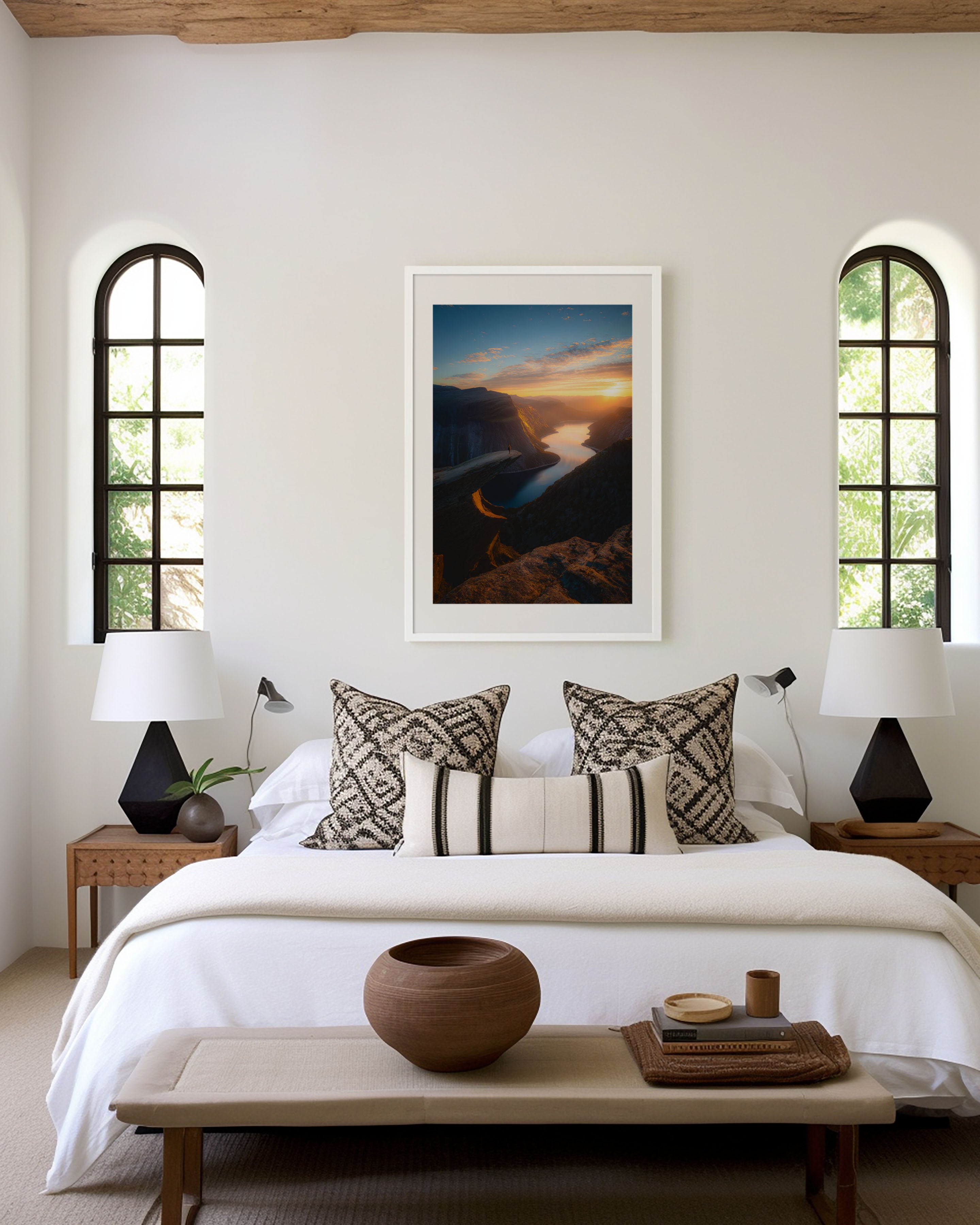 Trolltunga Norway Wall Art – Fjord Mountain Sunset Print