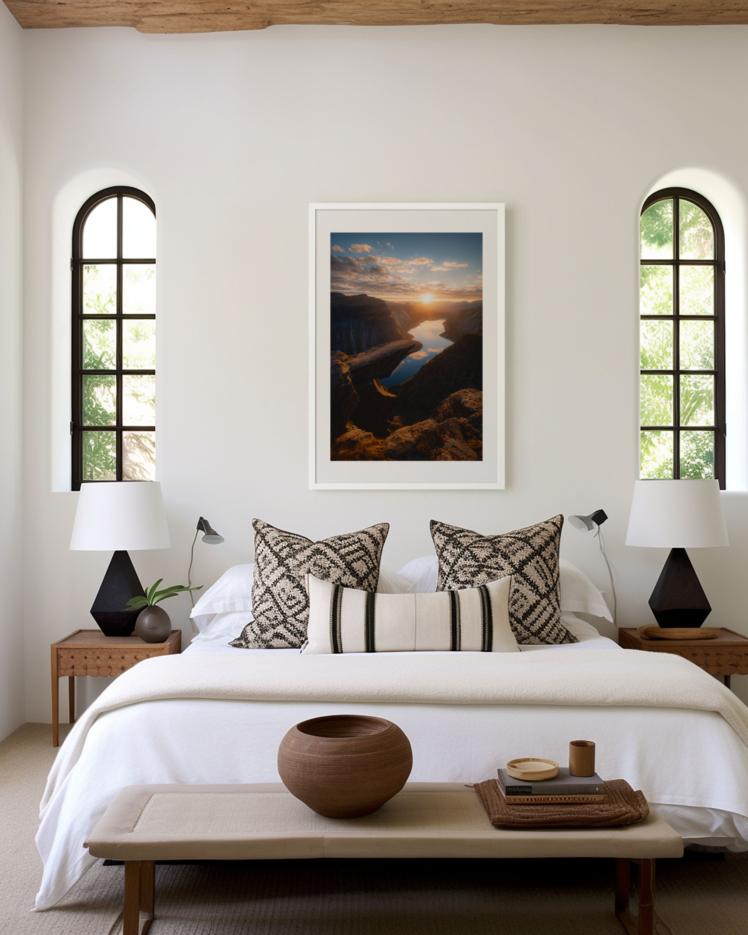 Trolltunga Norway Wall Art Print | Hardangerfjord Sunset Photography | Scandinavian Landscape Poster | Nordic Nature Print | Travel Home Decor