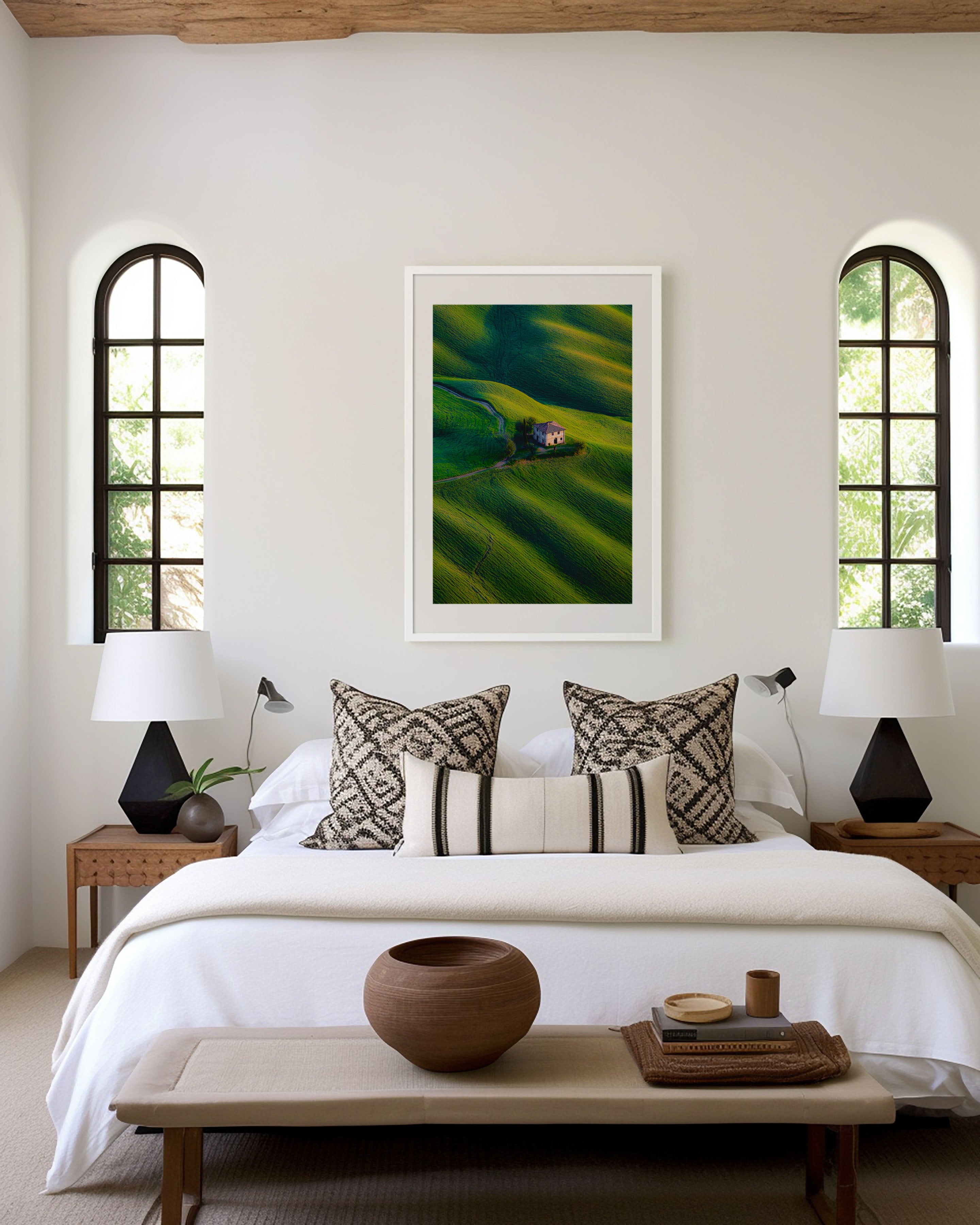 Tuscany Wall Art Print | Rolling Green Hills Italy Photography | Farmhouse Landscape Poster | Italian Countryside Home Decor | Europe Travel Print