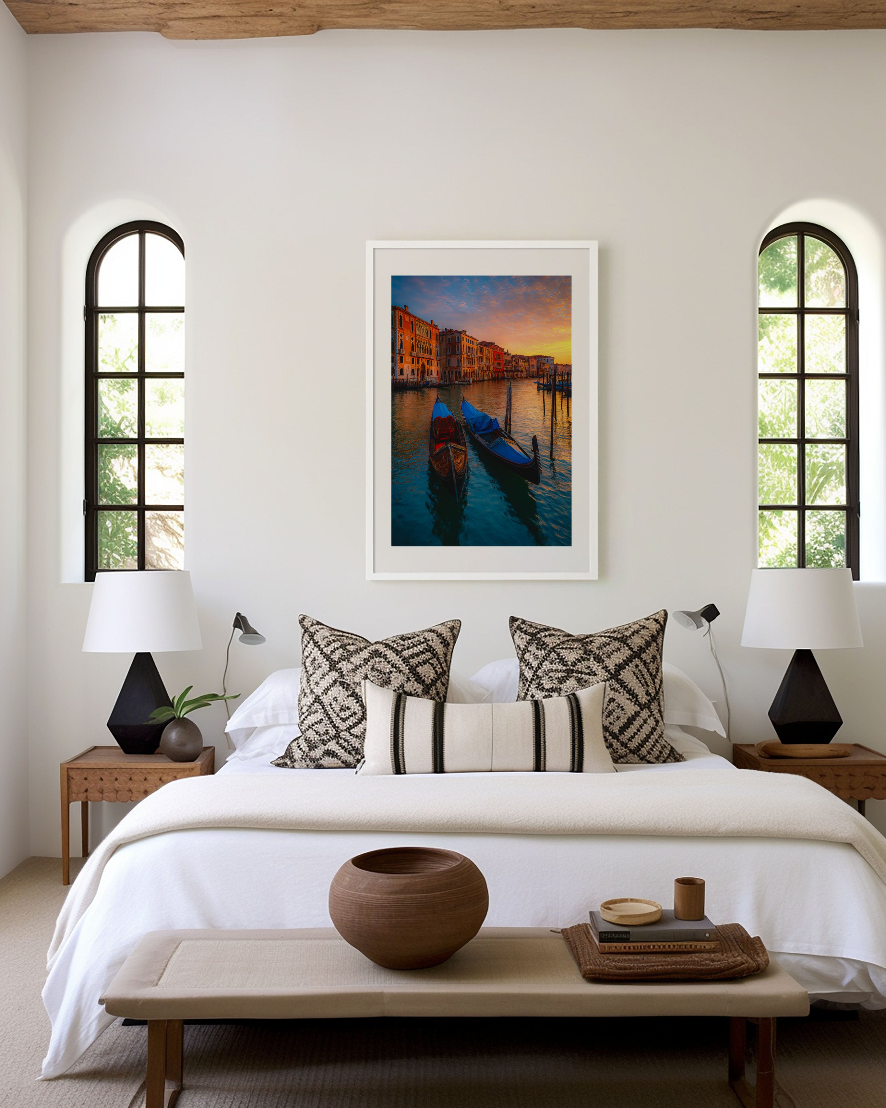 Venice Gondola Wall Art Print | Grand Canal Sunset Photography | Italy Cityscape Poster | Romantic Venice Travel Print | European Home Decor