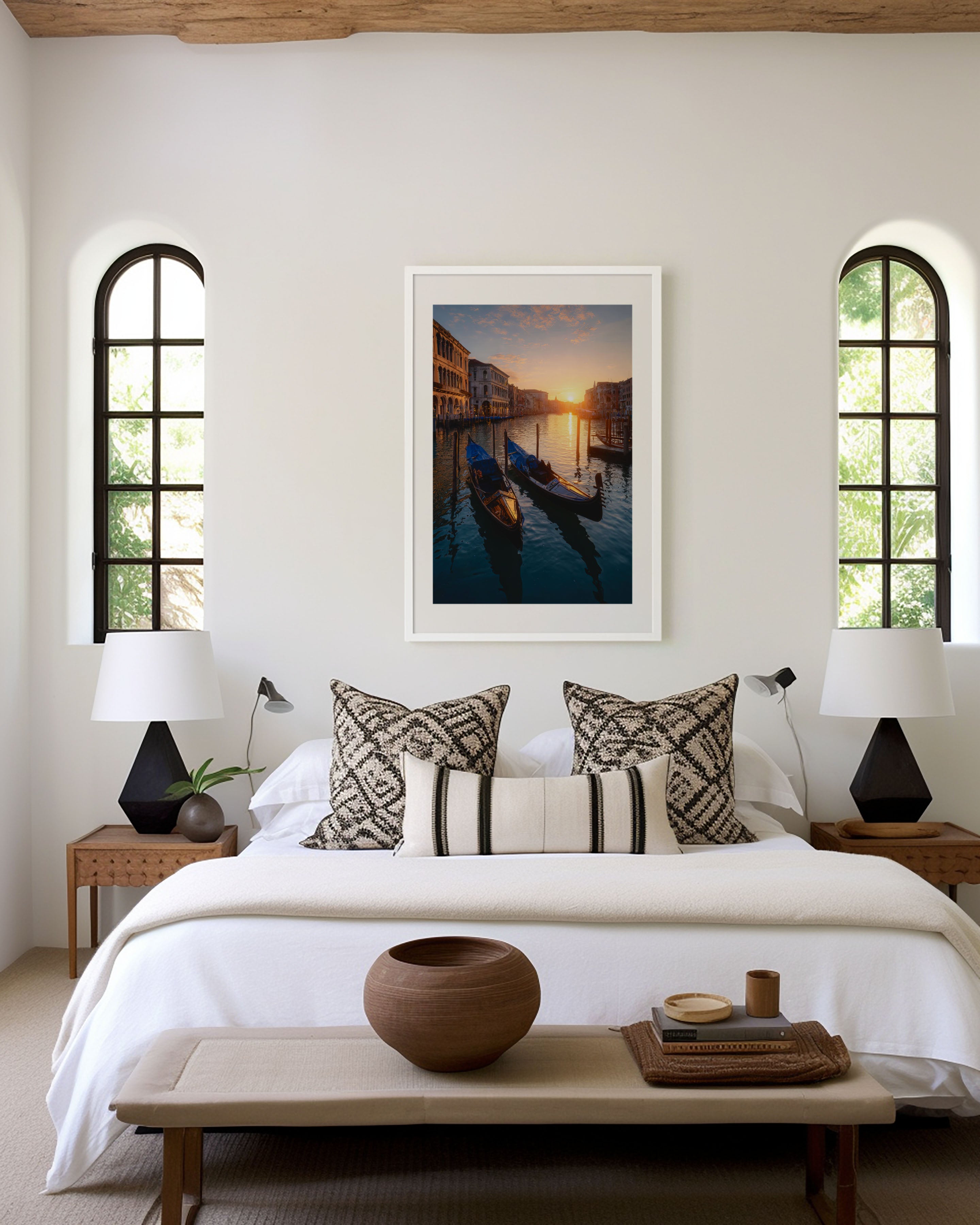 Venice Gondola Sunrise Wall Art Print | Grand Canal Dawn Photography | Italy Cityscape Poster | Romantic Venice Travel Print | European Home Decor