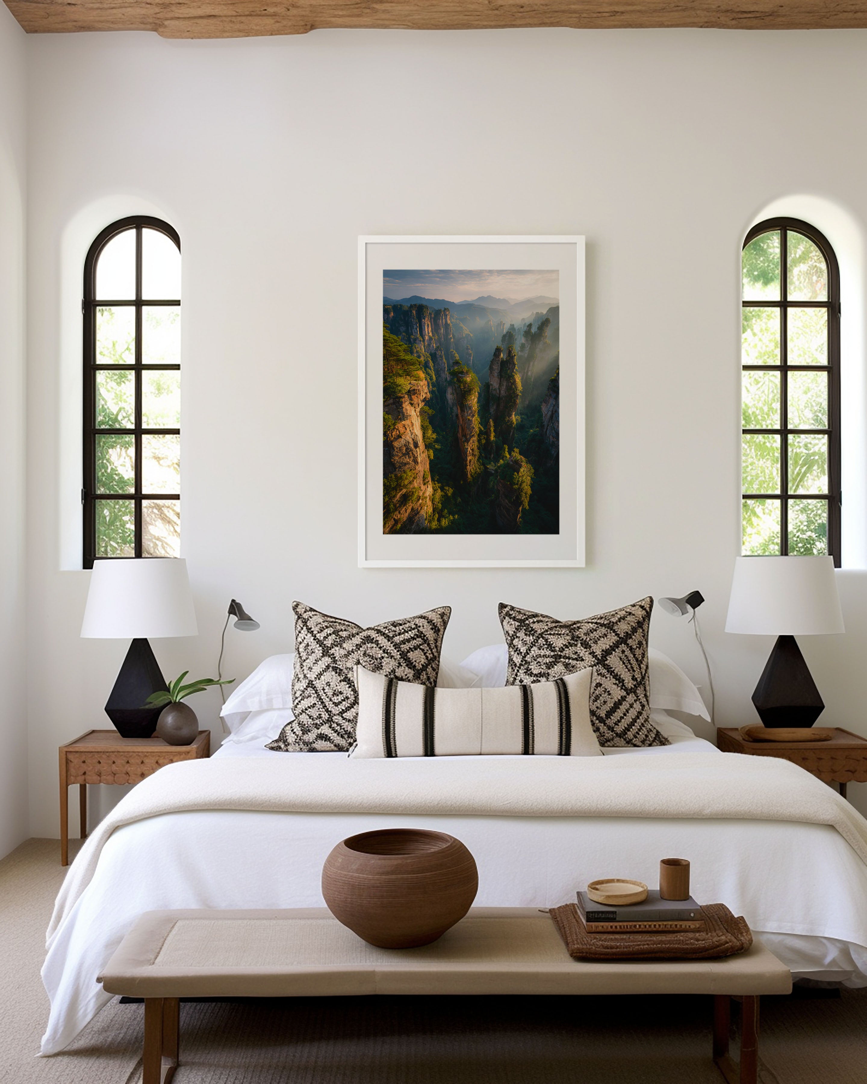 Zhangjiajie Pillar Mountains Wall Art Print | Yuanjiajie China Landscape Photography | Avatar Floating Mountains Poster