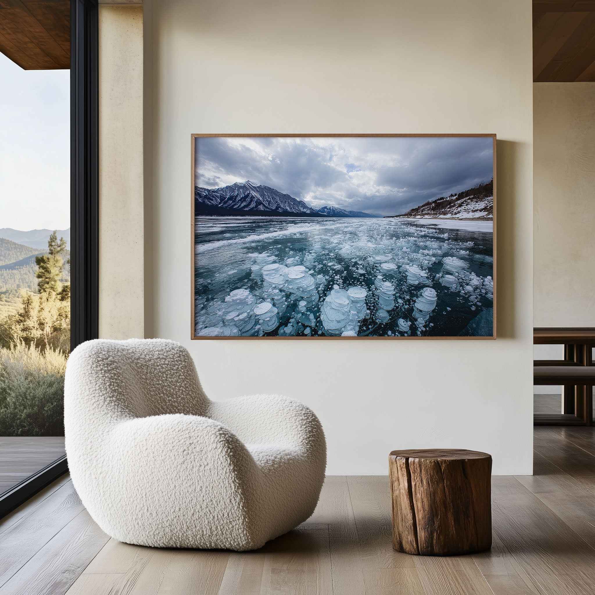 Abraham Lake Ice Bubbles Wall Art Print – Alberta Canada Winter