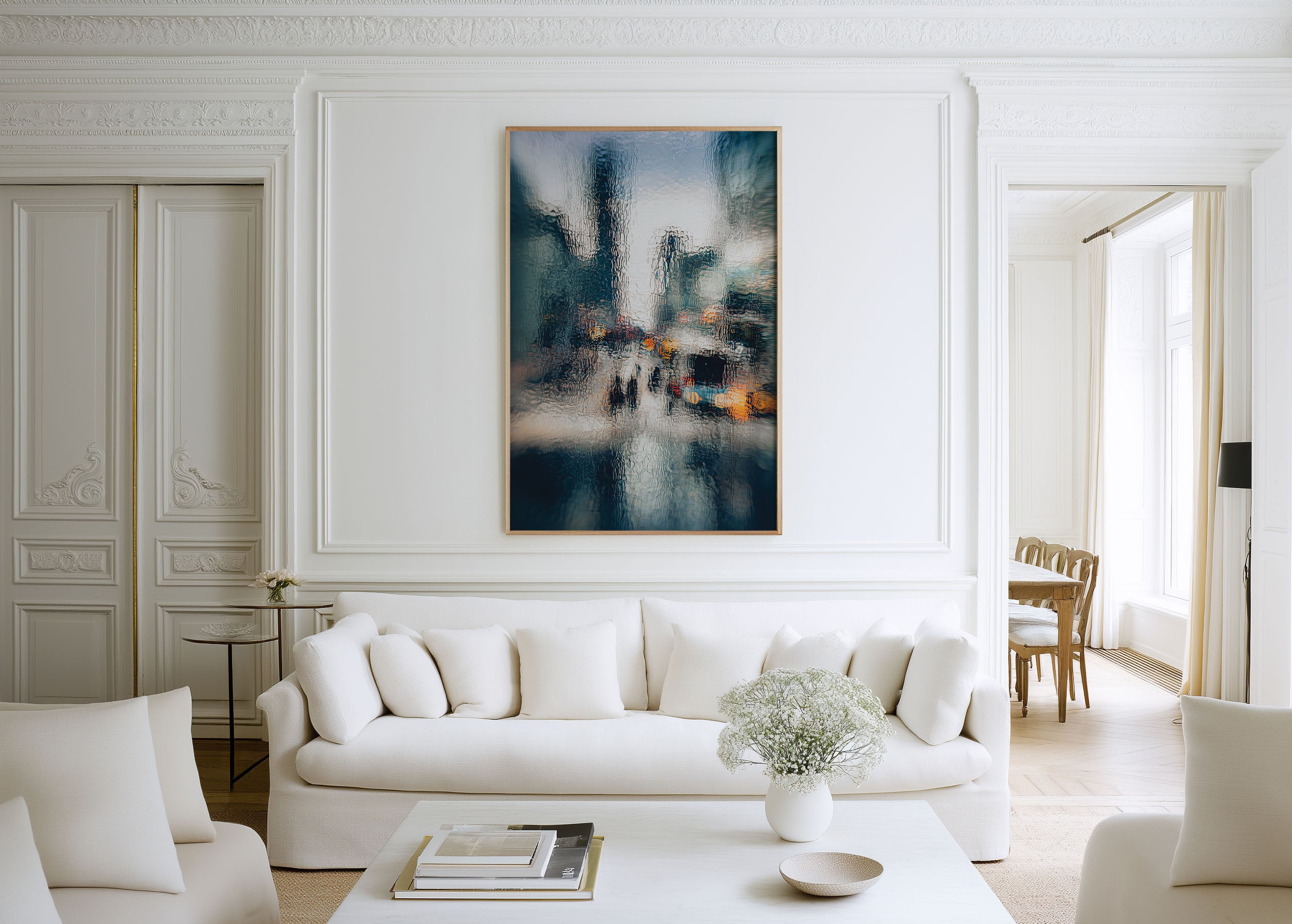 Abstract City Blur Wall Art – Modern Urban Canvas Print, Contemporary Home Decor