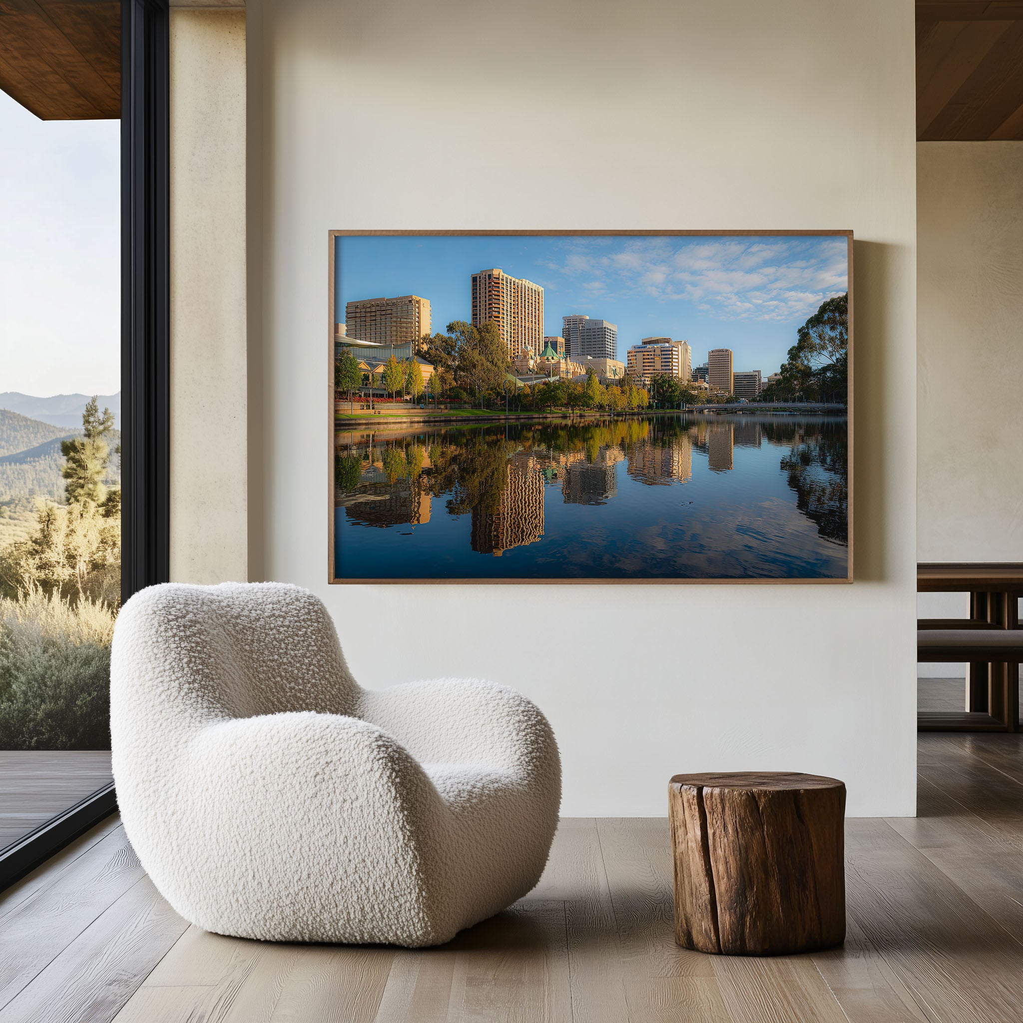 Adelaide Skyline Wall Art Print – River Reflection Cityscape Australia