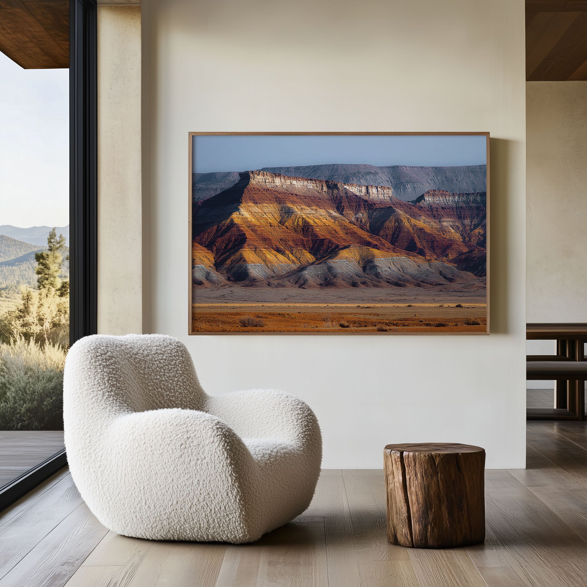 Aktau Mountains Colorful Desert Wall Art Print – Kazakhstan Canyon Landscape