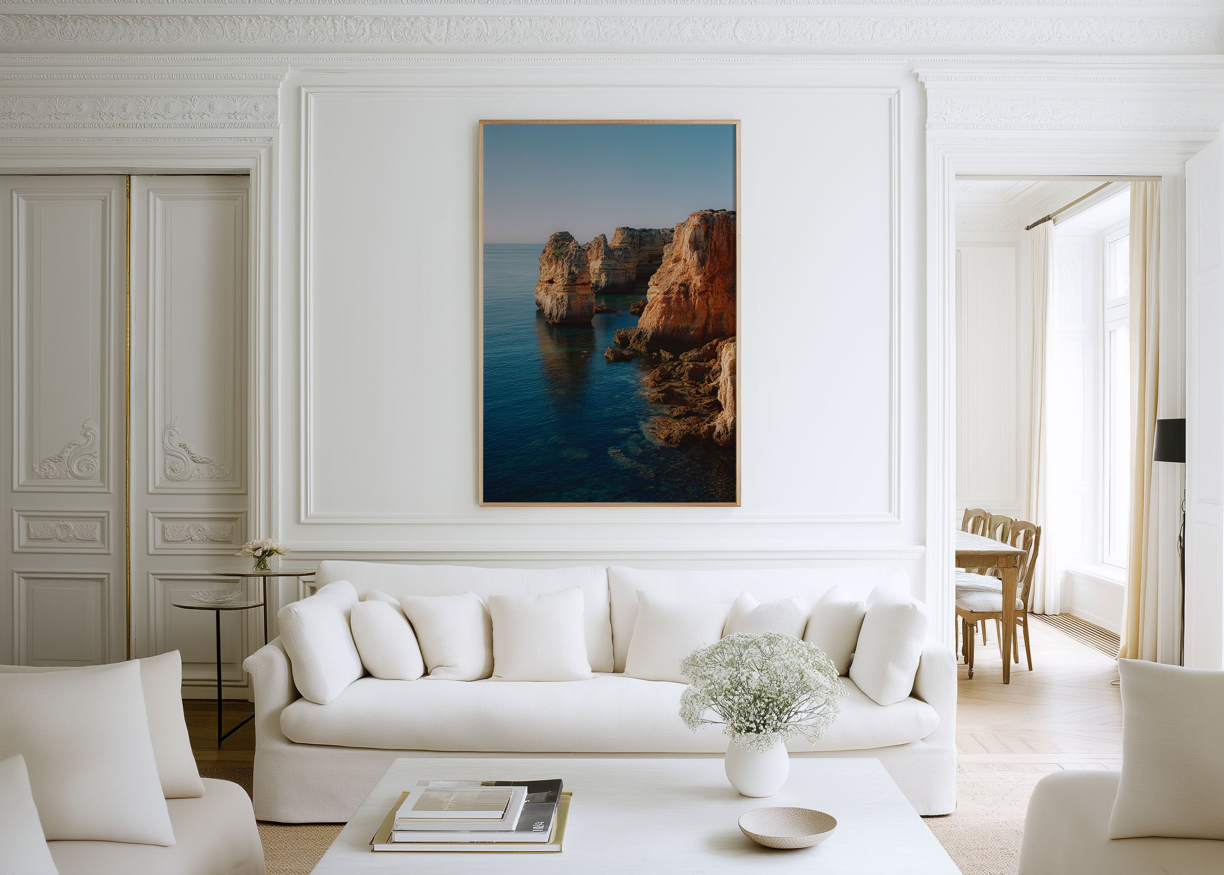 Algarve Sea Cliffs Wall Art Print | Portugal Coastal Photography | Ponta da Piedade Landscape Poster | Mediterranean Ocean Print | European Beach Home Decor