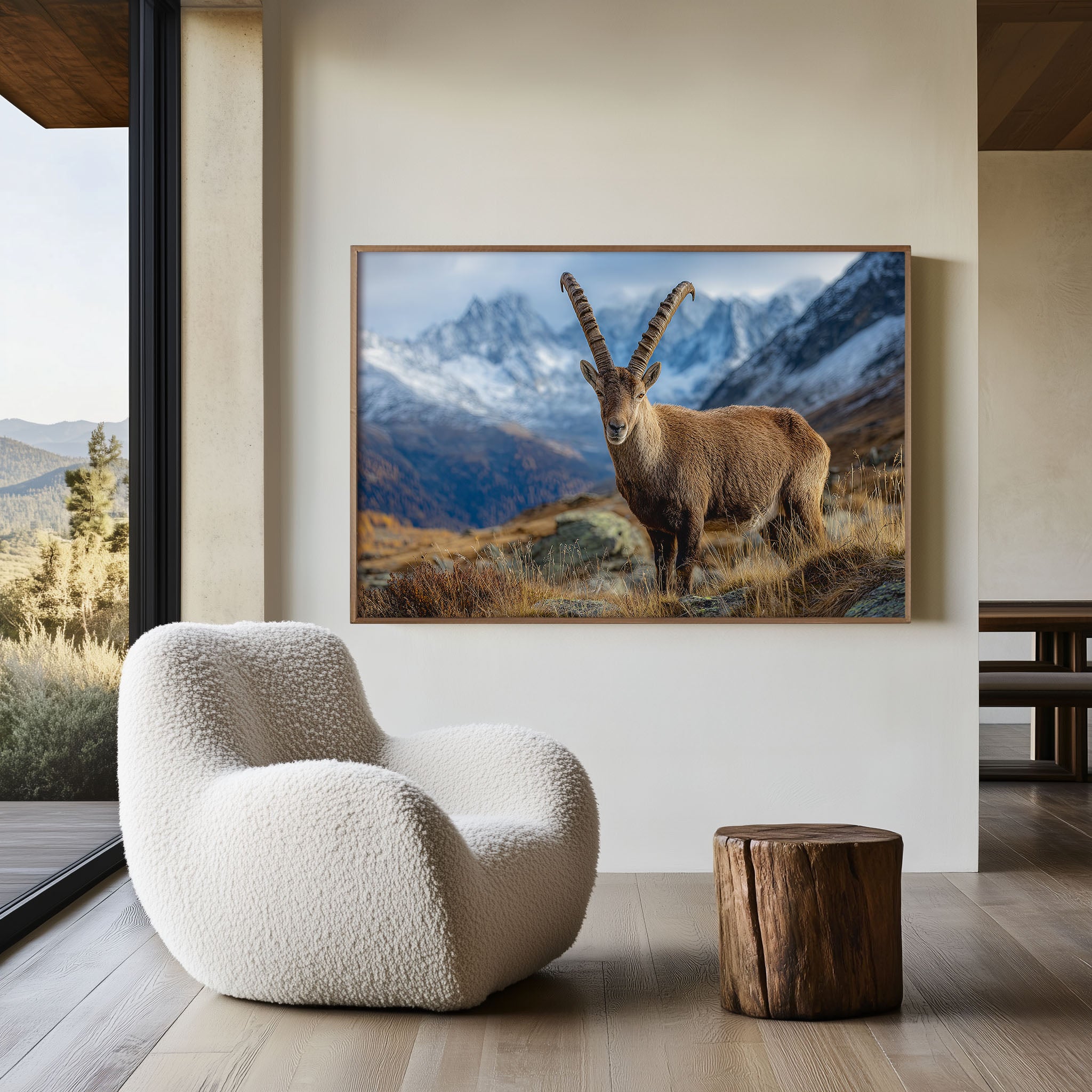 Alpine Guardian – Swiss Ibex Mountain Wall Art Print