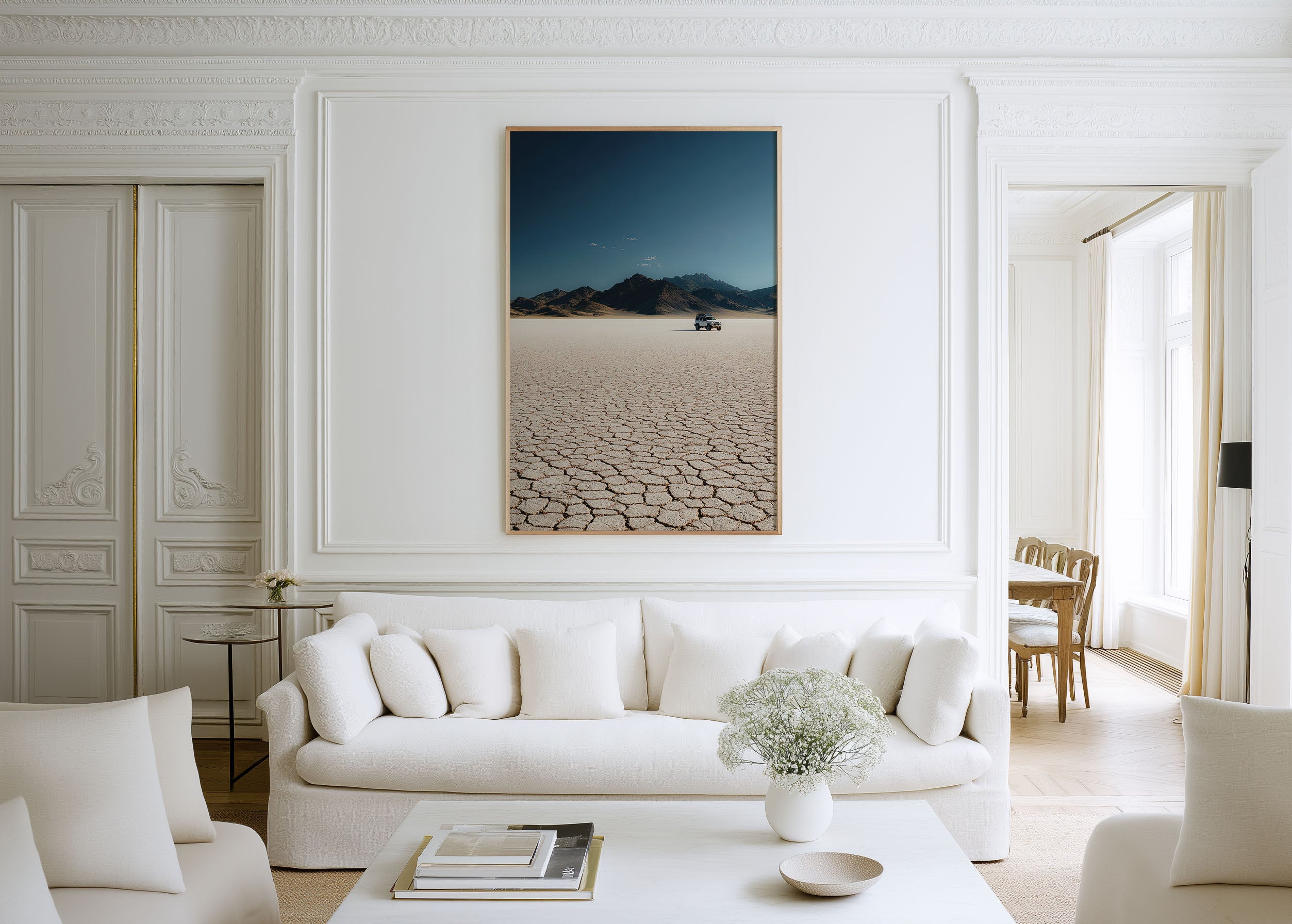 Alvord Desert Dry Lake Bed Print | Oregon Desert 4WD Wall Art | Cracked Playa Desert Overland Adventure Landscape Photography Poster
