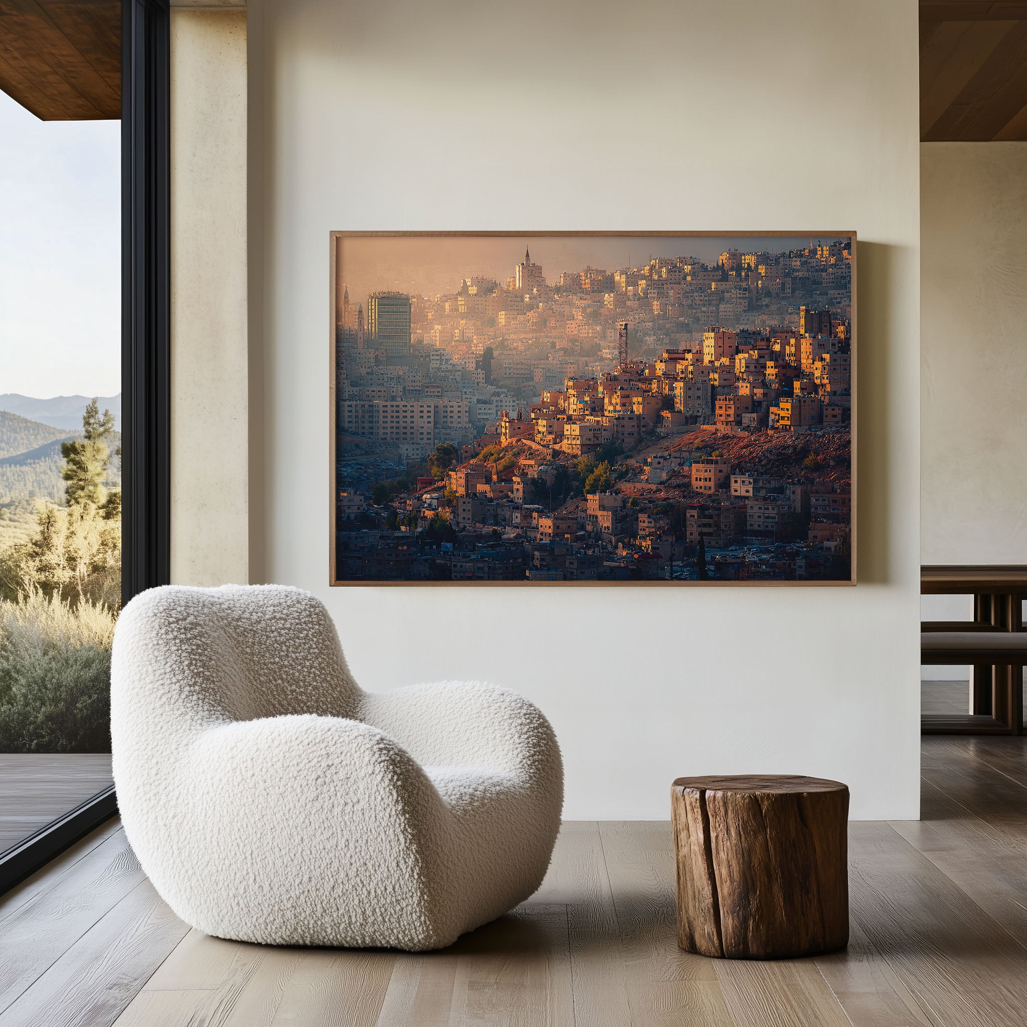 Amman Cityscape Wall Art Print – Jordan Hillside Architecture