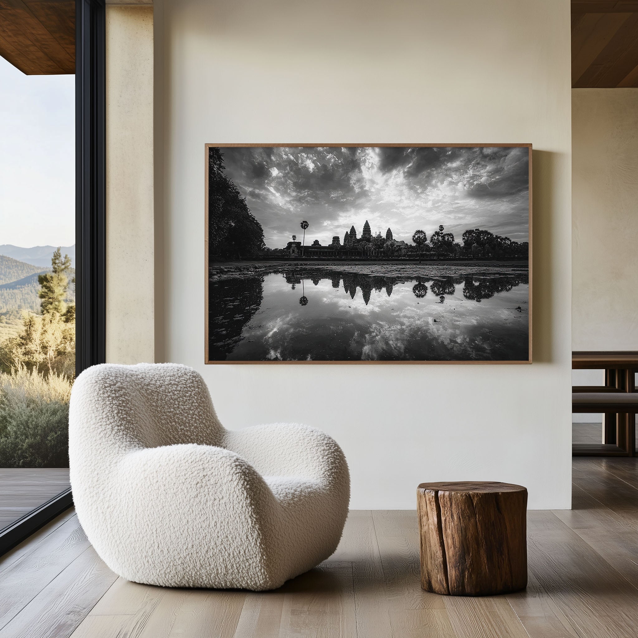 Angkor Wat Wall Art Print – Black and White Cambodia Photography