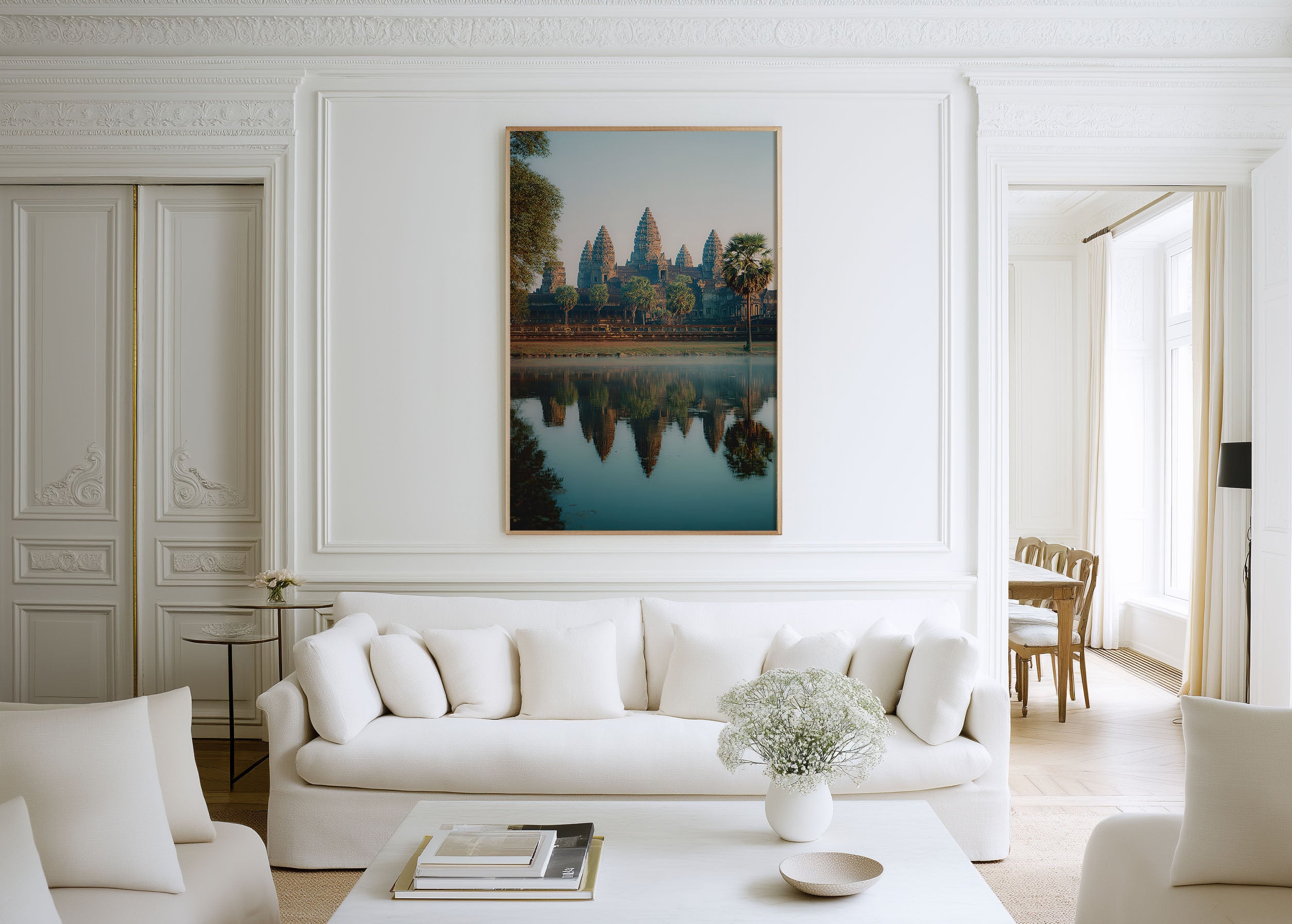 Angkor Wat Sunrise Wall Art Print | Cambodia Khmer Temple Reflection Photography | Southeast Asia Travel Poster | Spiritual Nature Home Decor