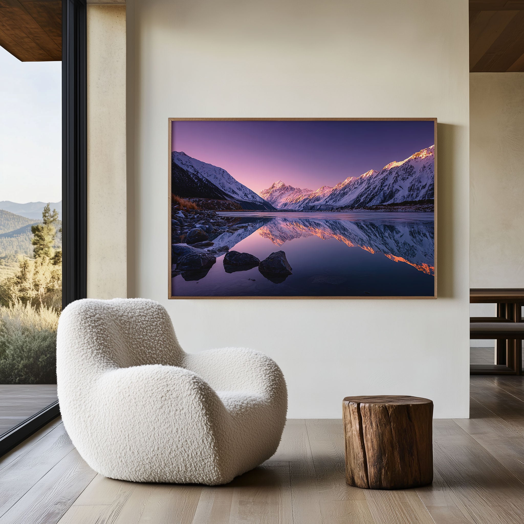 Aoraki Mount Cook Wall Art Print – New Zealand Alpine Lake