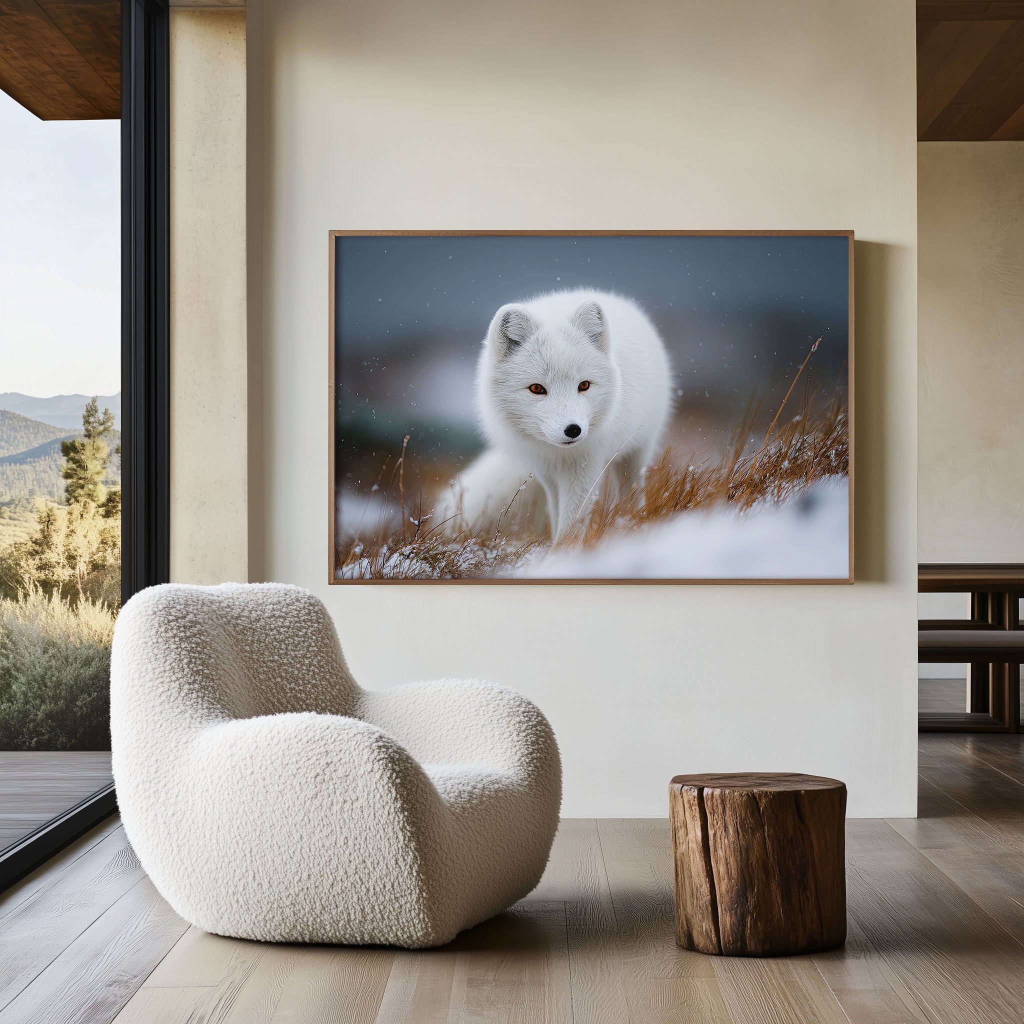 Arctic Fox Wall Art – Snow Wildlife Photography Print