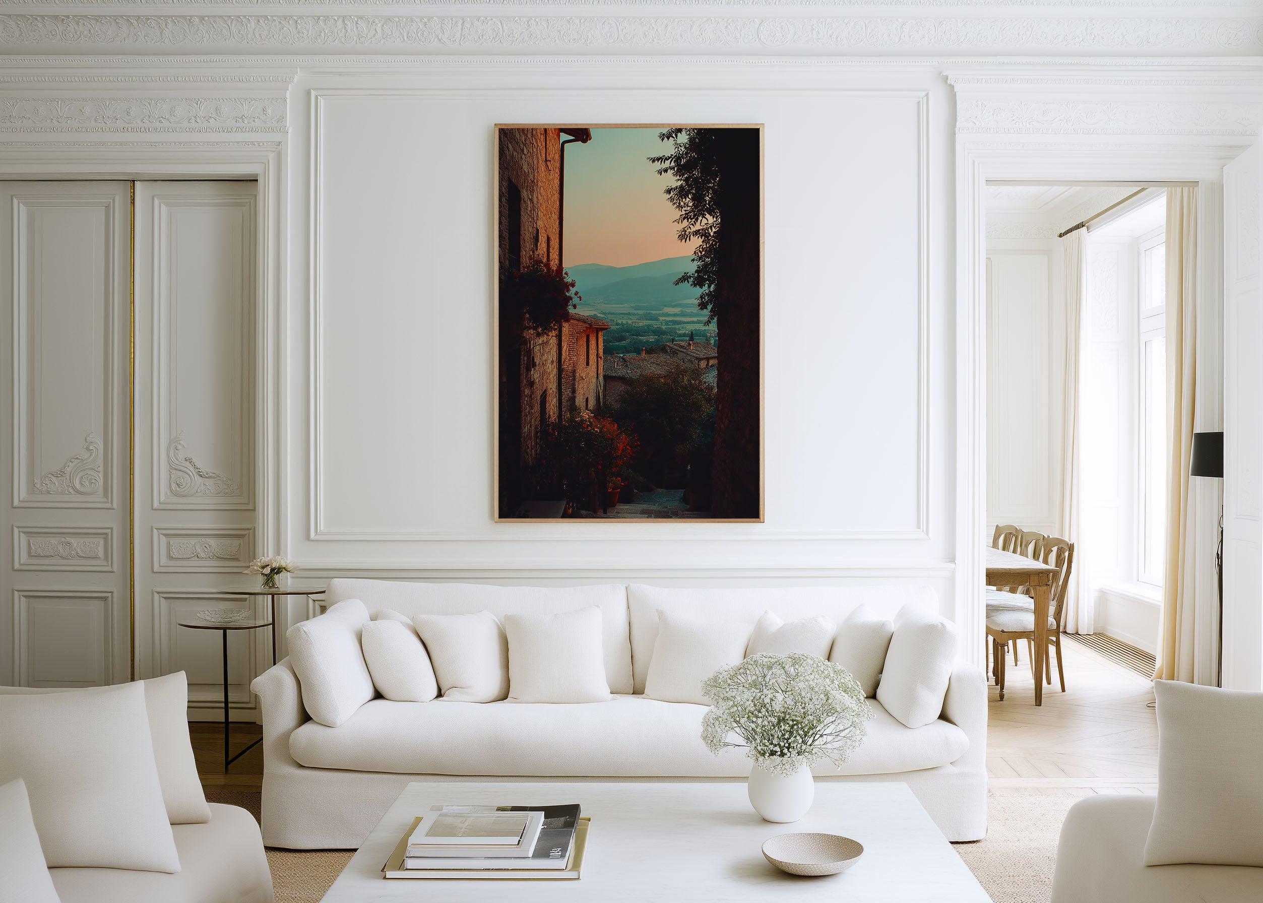 Assisi Italy Sunset Alley Wall Art | Rustic Italian Village Landscape Print