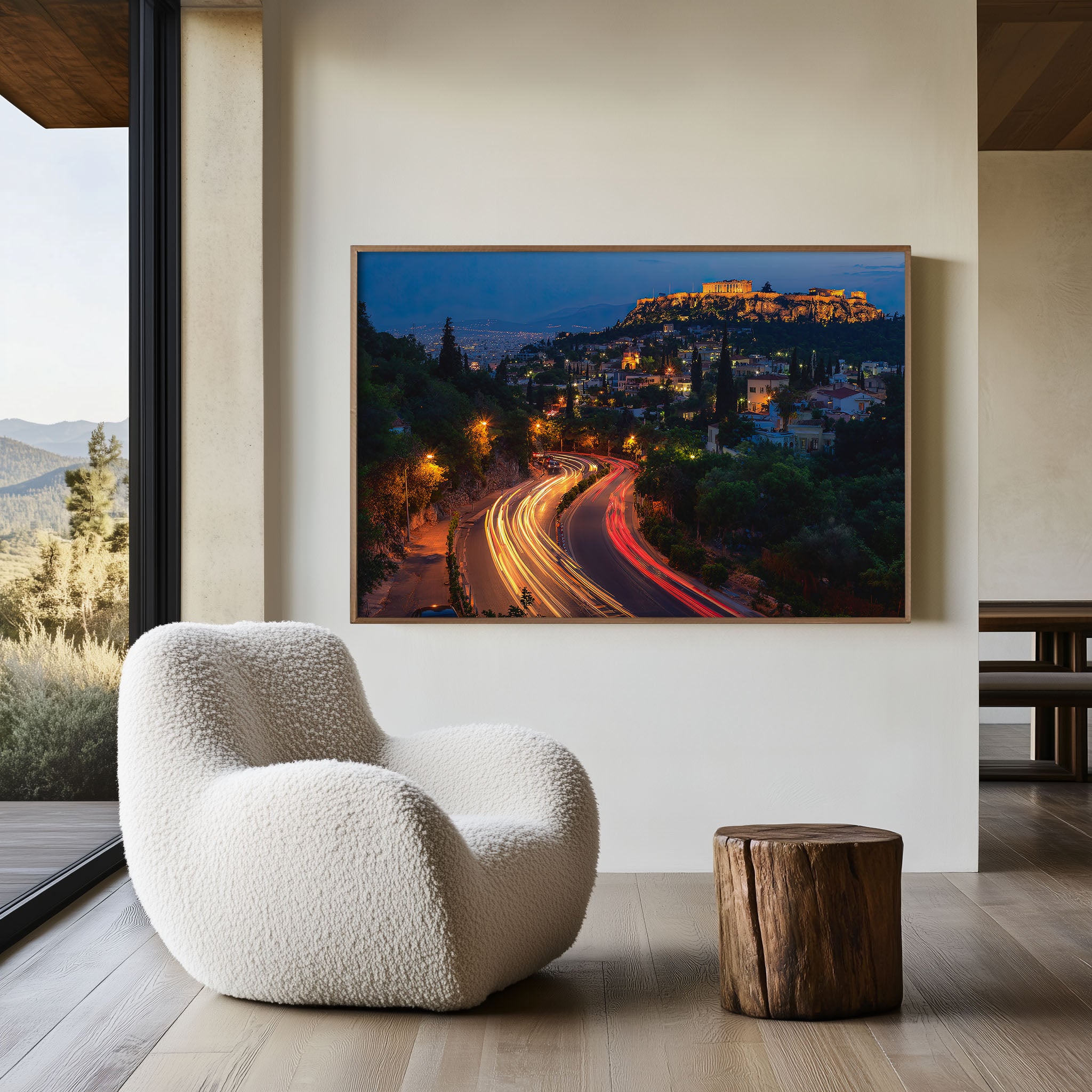 Athens Acropolis Night Wall Art Print, Greece Parthenon Cityscape