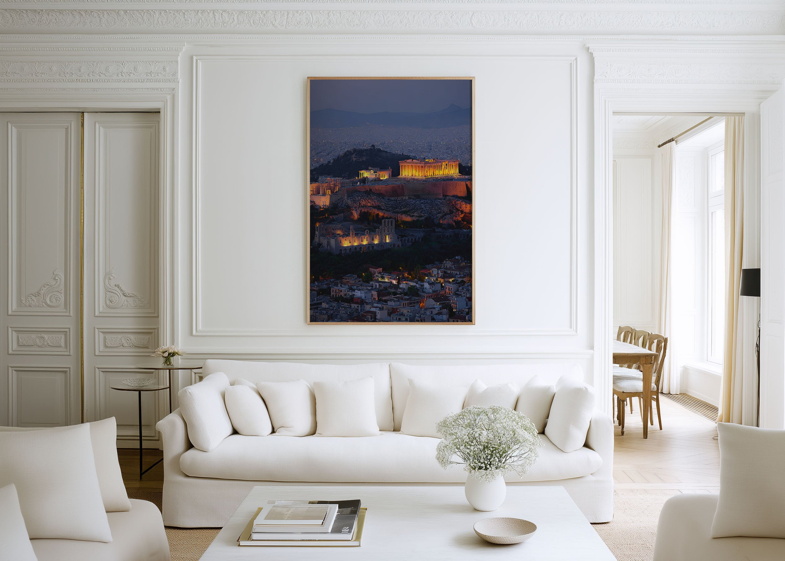 Athens Acropolis Parthenon Illuminated Night Wall Art | Greece Ancient City Skyline Print | Greek Travel Photography