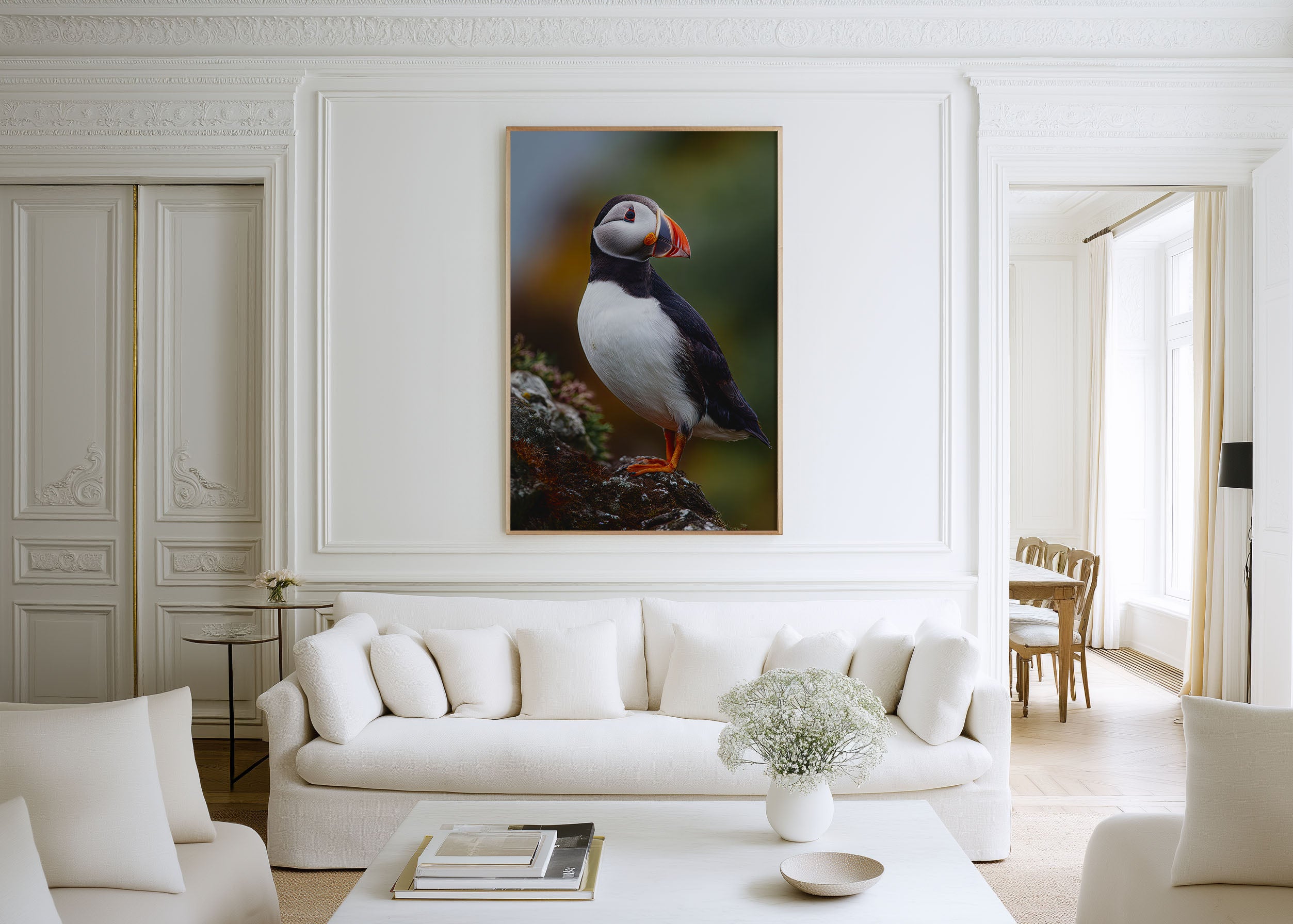 Atlantic Puffin Wall Art – Coastal Bird Canvas Print, Colorful Wildlife Decor