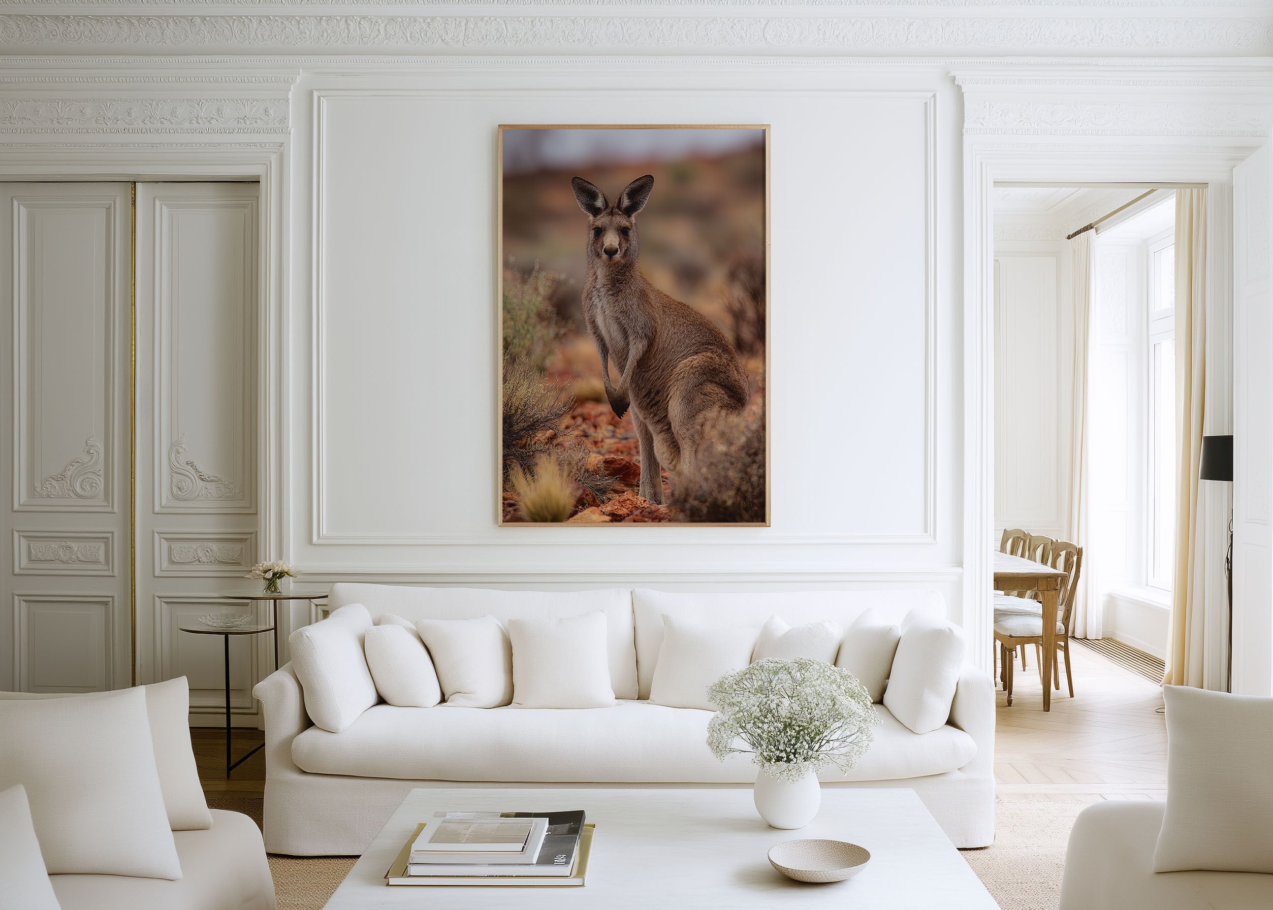 Australian Kangaroo Wall Art Print – Outback Wildlife Canvas & Framed Nature Decor