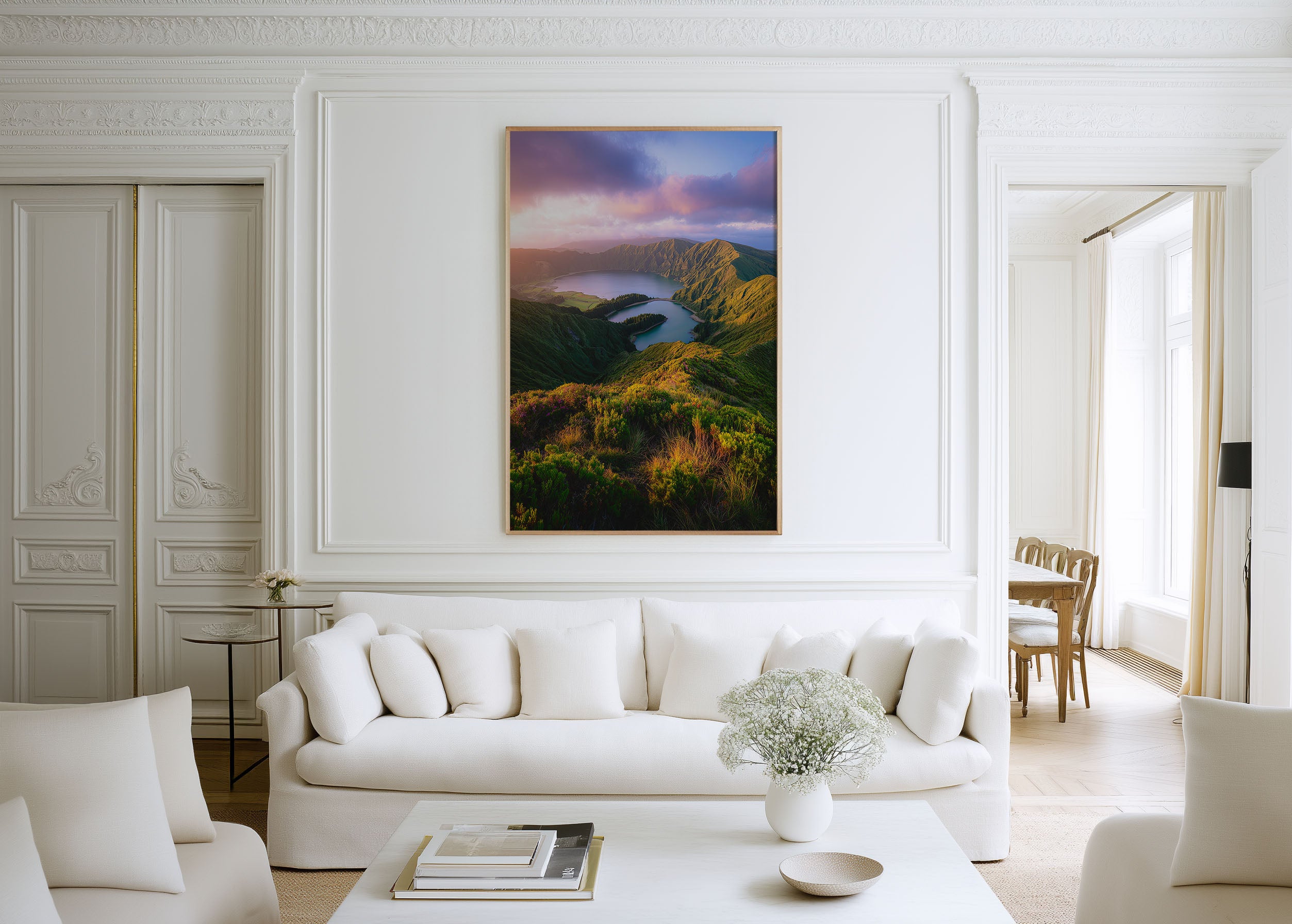 Azores Crater Lakes Wall Art – Volcanic Landscape Canvas Print, Mountain Lake Nature Decor