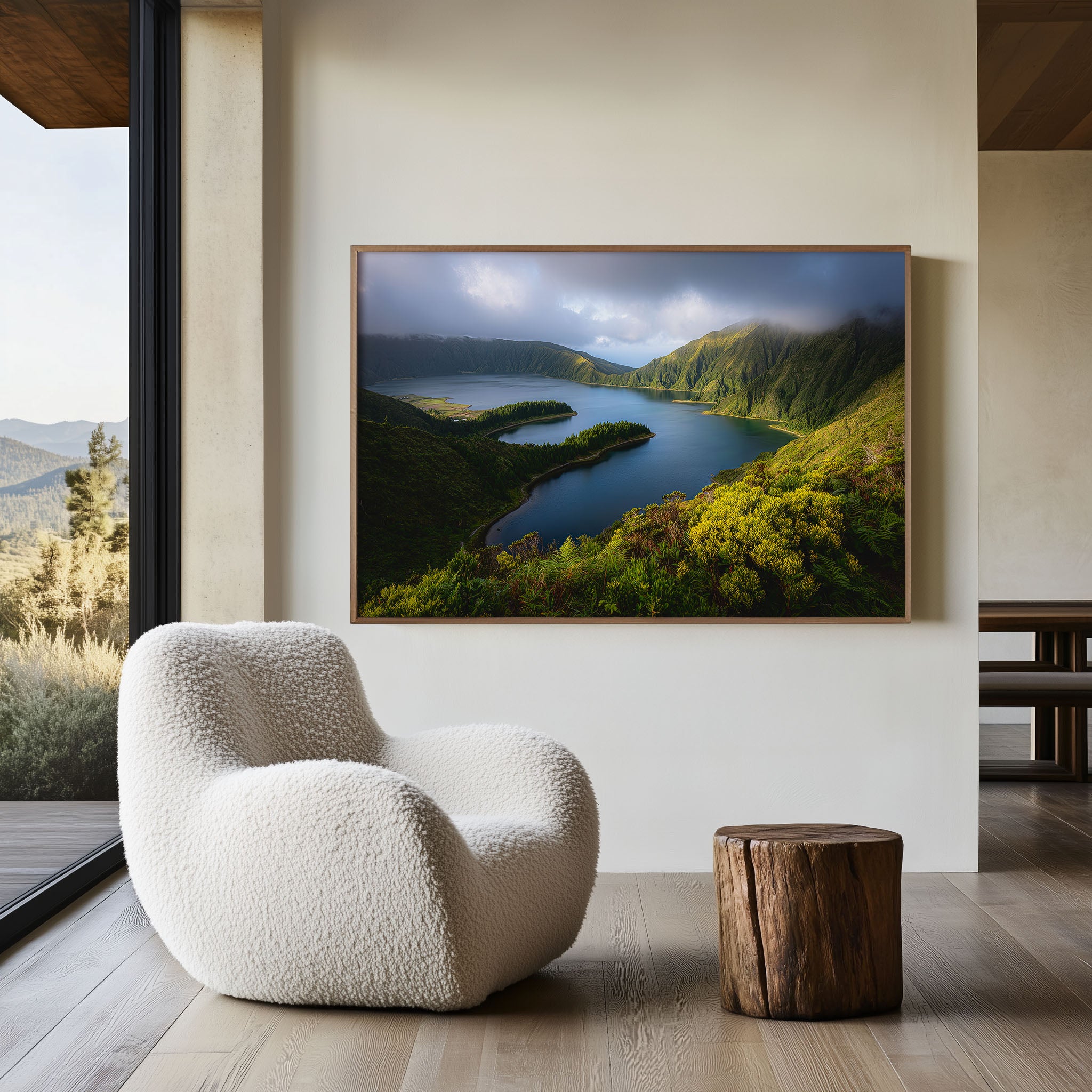 Azores Crater Lakes Portugal Wall Art Print – Scenic Mountain Landscape Canvas