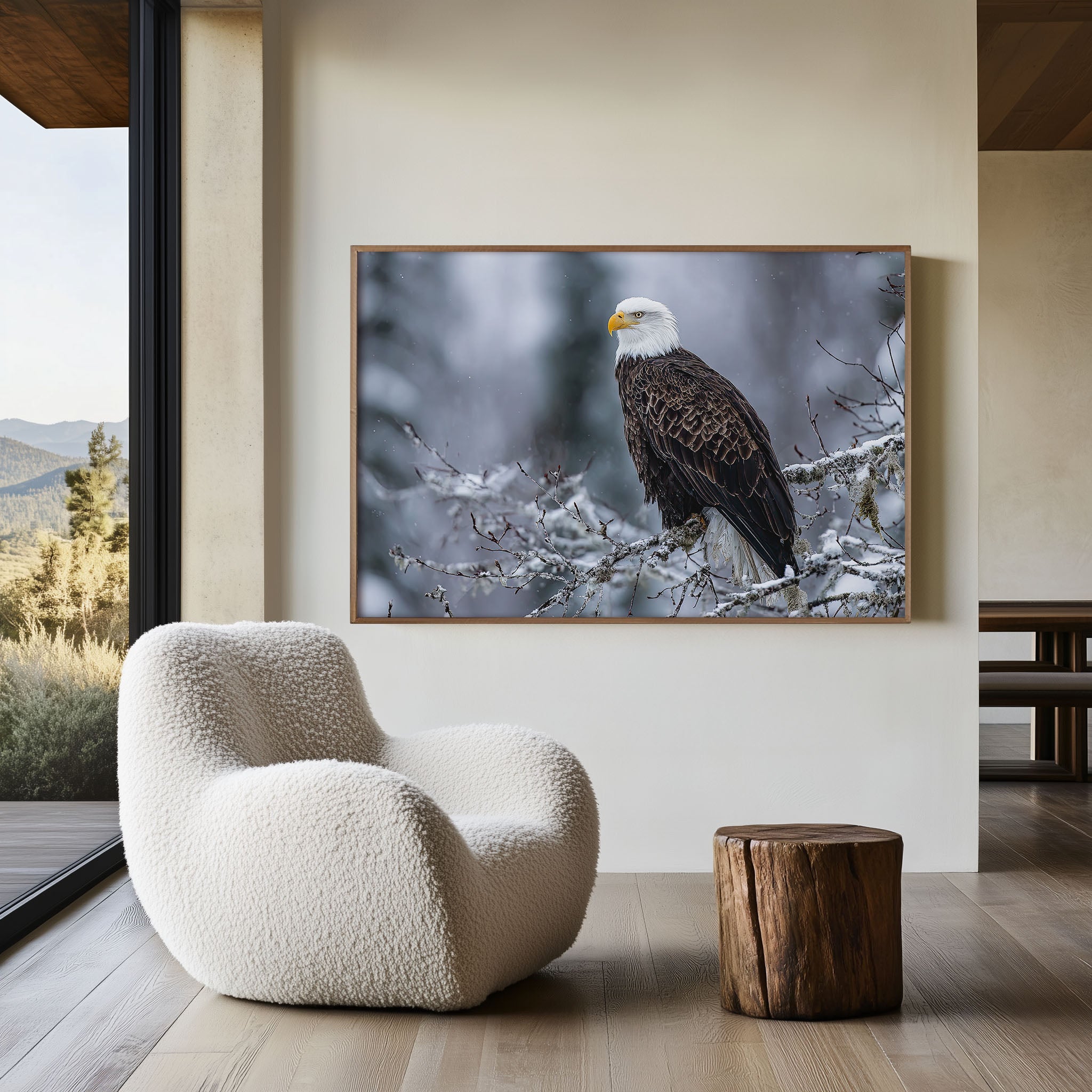 Bald Eagle Wall Art – Snow Wildlife Photography Print