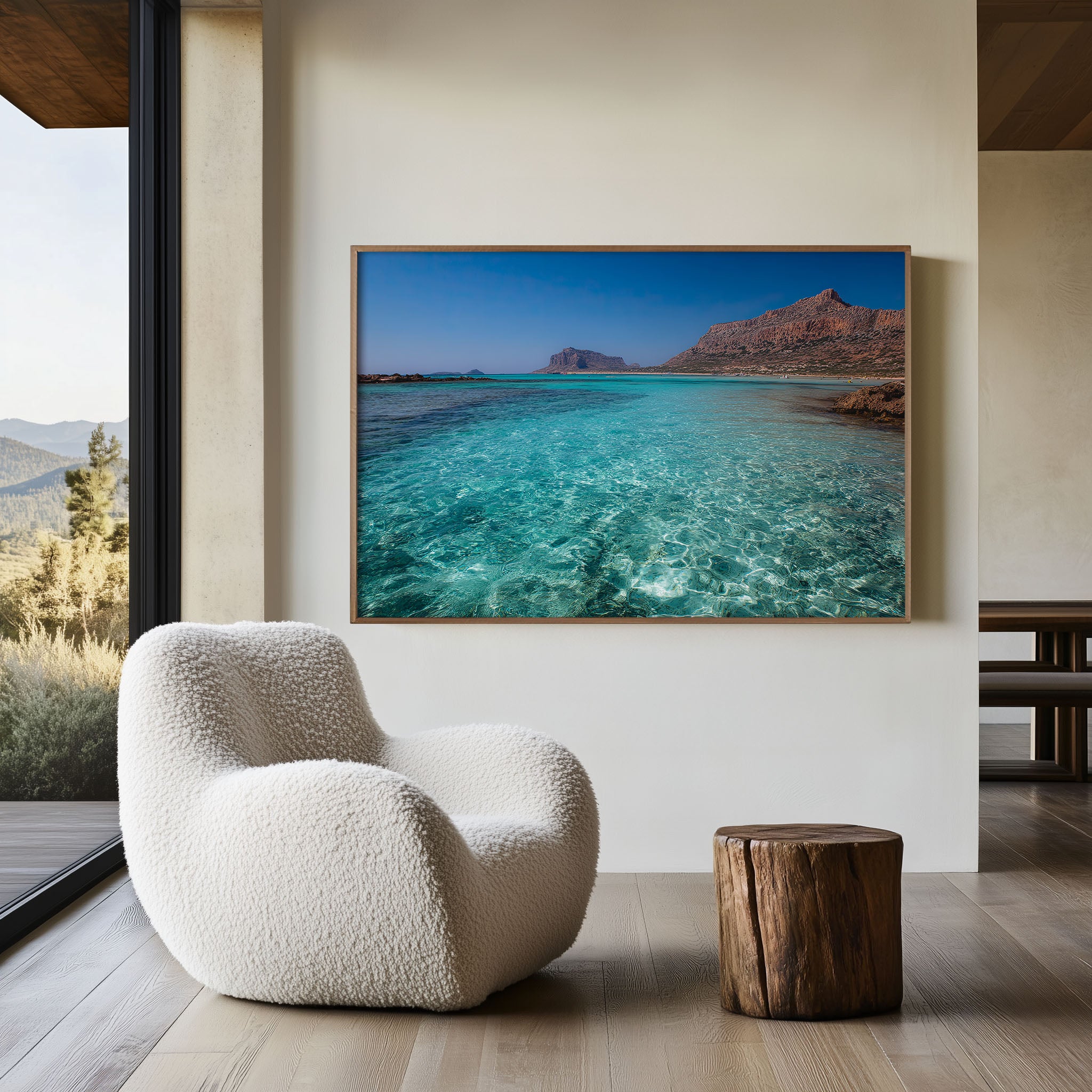 Balos Lagoon Crete Turquoise Beach Wall Art Print – Mediterranean Coastal Canvas