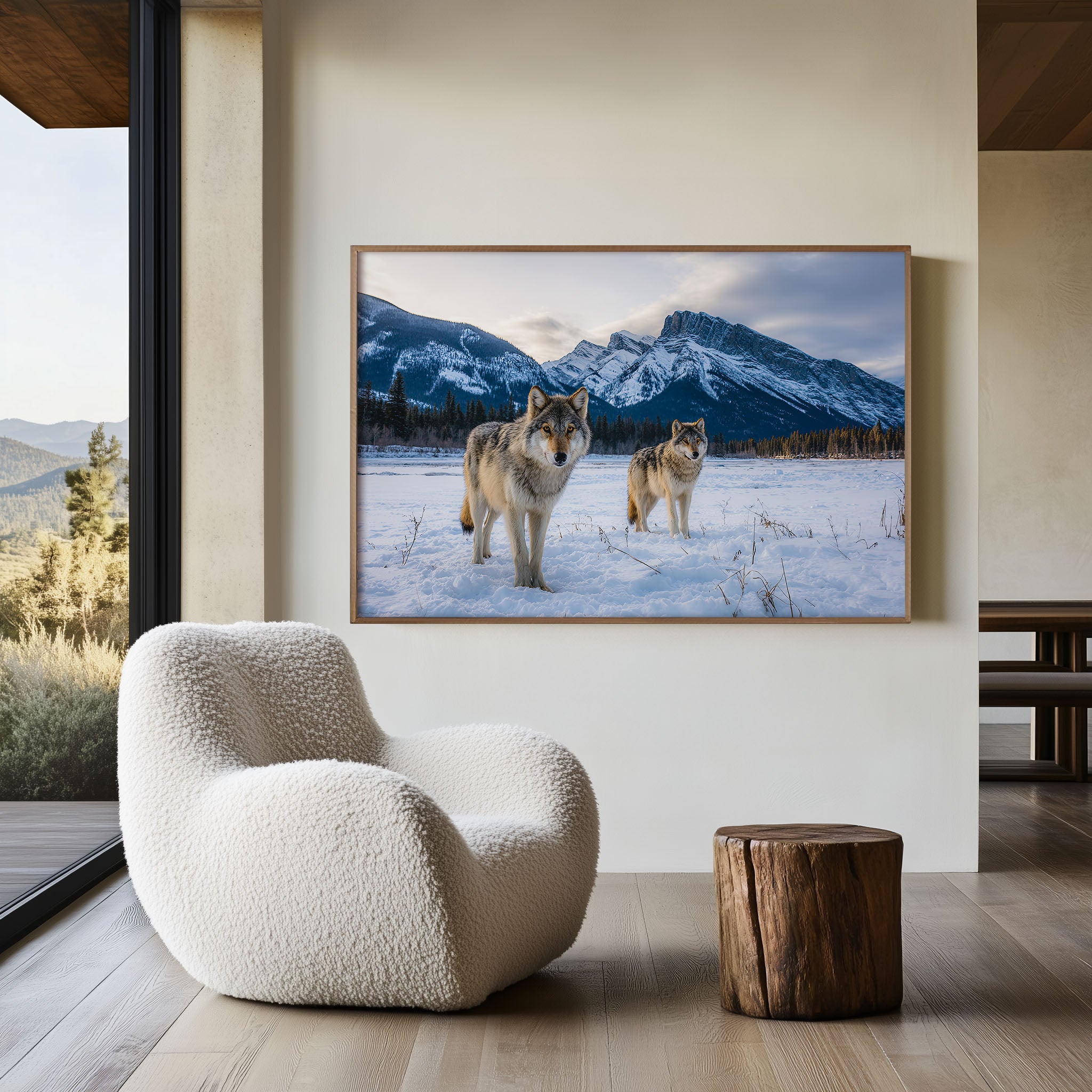 Banff Wolves Wall Art – Canadian Mountain Wildlife Print