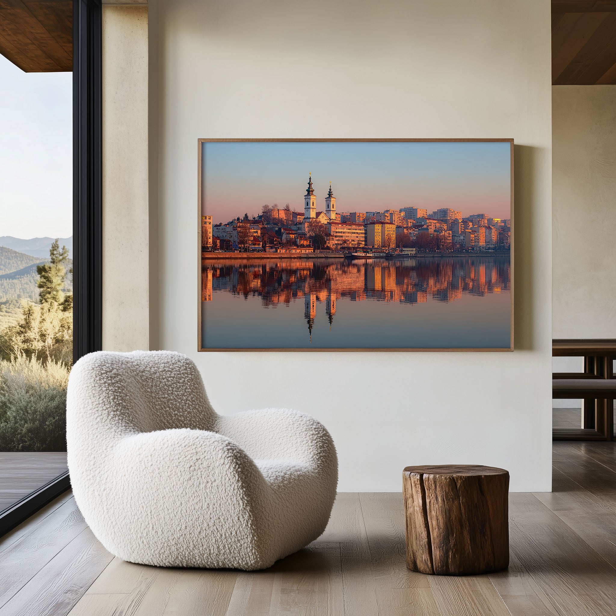 Belgrade Waterfront Wall Art Print | Serbia Sunrise River Print