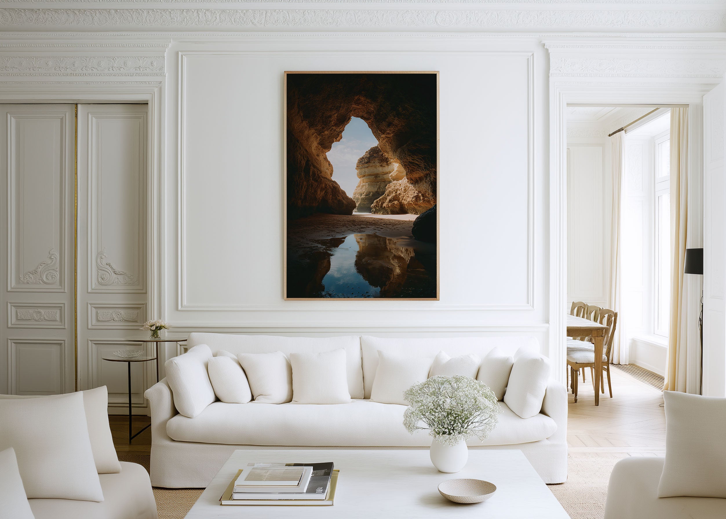 Benagil Sea Cave Wall Art Print | Algarve Portugal Photography | Coastal Cave Arch Landscape Poster | Mediterranean Nature Print | Boho Beach Home Decor