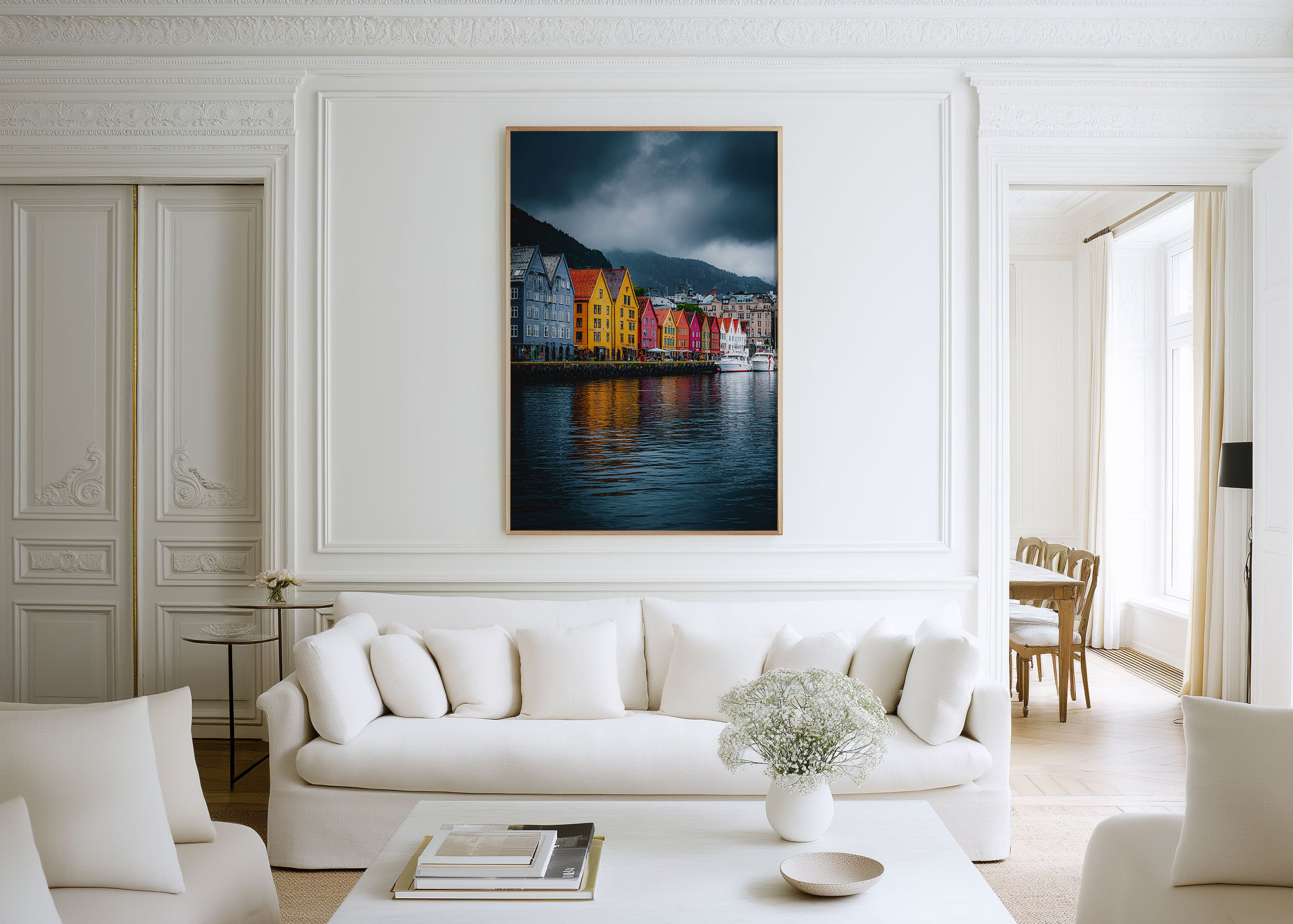 Bergen Bryggen Colourful Harbour Houses Wall Art Print | Norway Travel Photography | Scandinavian Home Decor