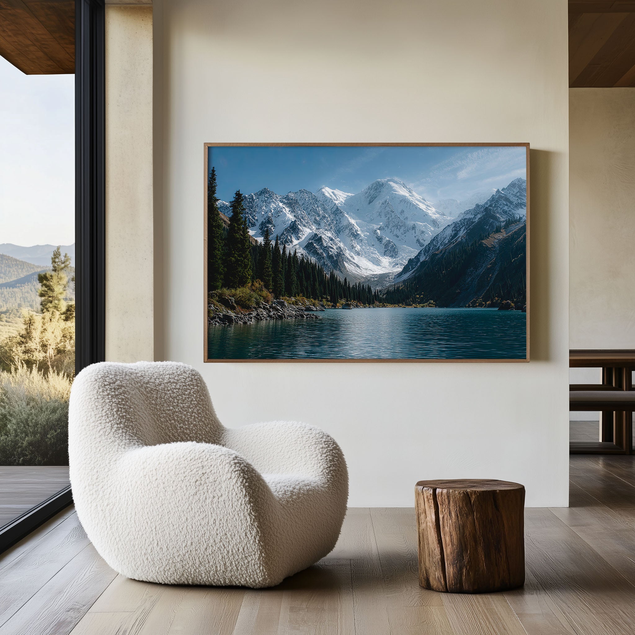 Big Almaty Peak Mountain Wall Art Print – Kazakhstan Snowy Alps