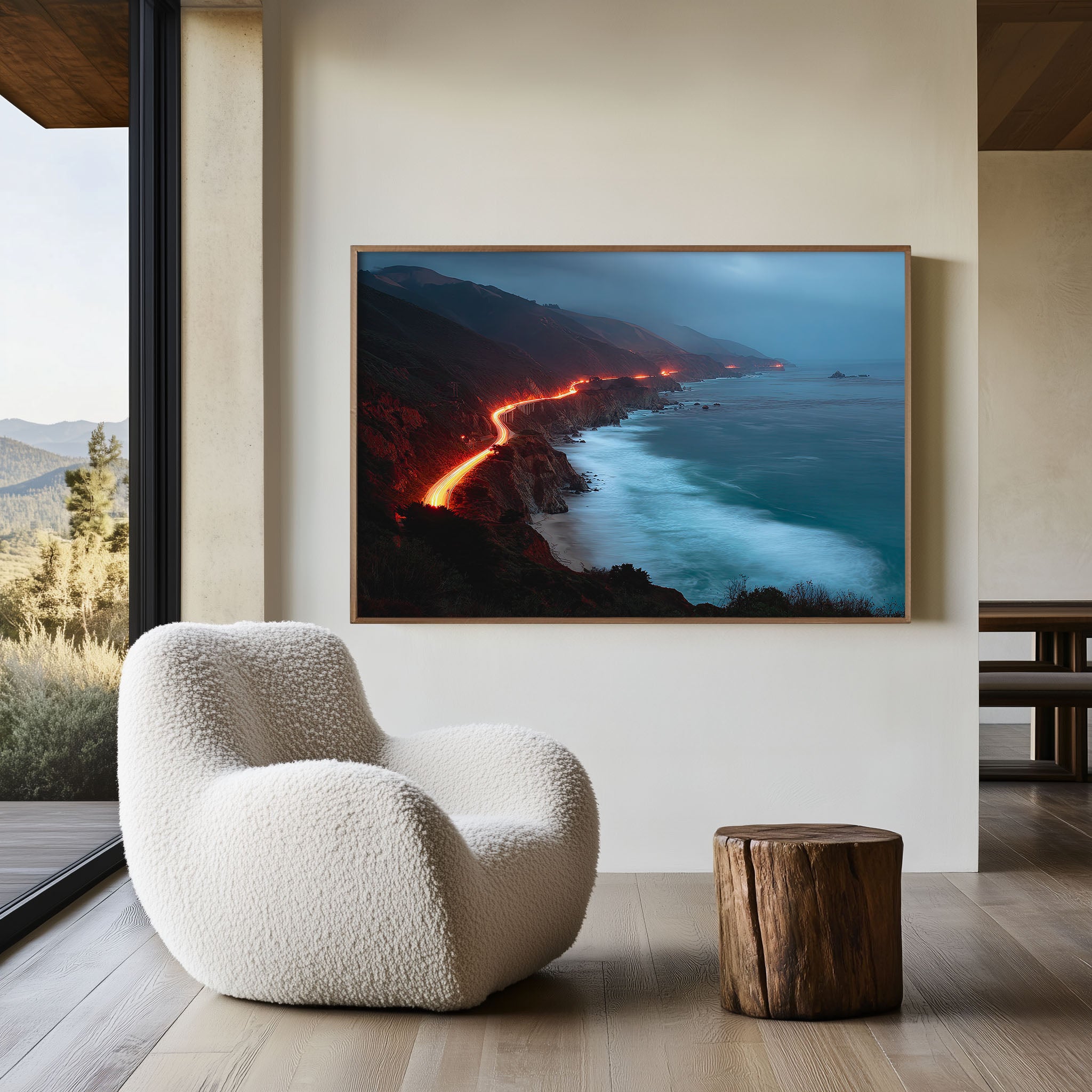 Big Sur Highway 1 Wall Art Print, California Coastal Cliff Road