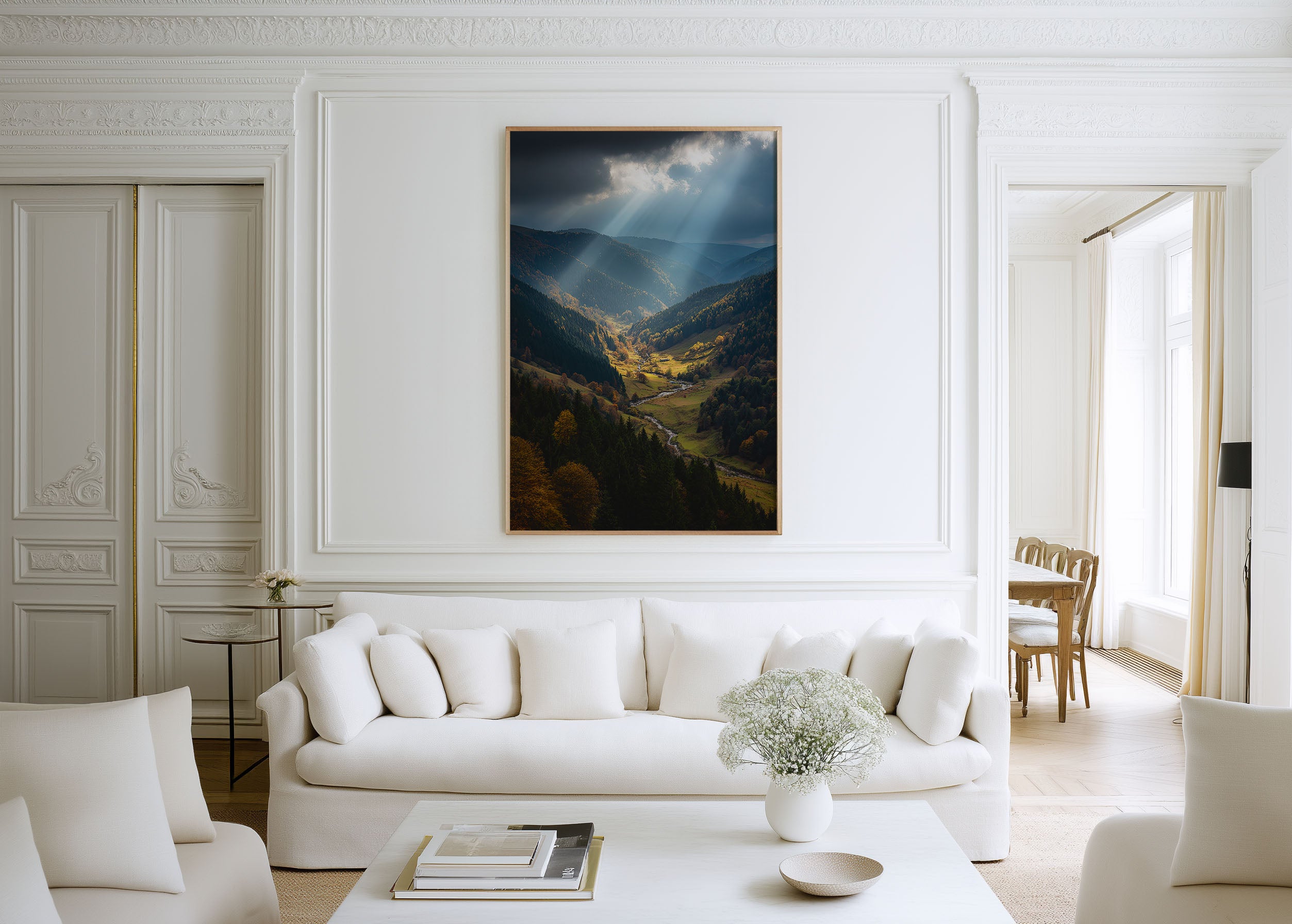 Black Forest Germany Valley Print | Autumn Forest Landscape Wall Art | Dramatic Light Ray Photography