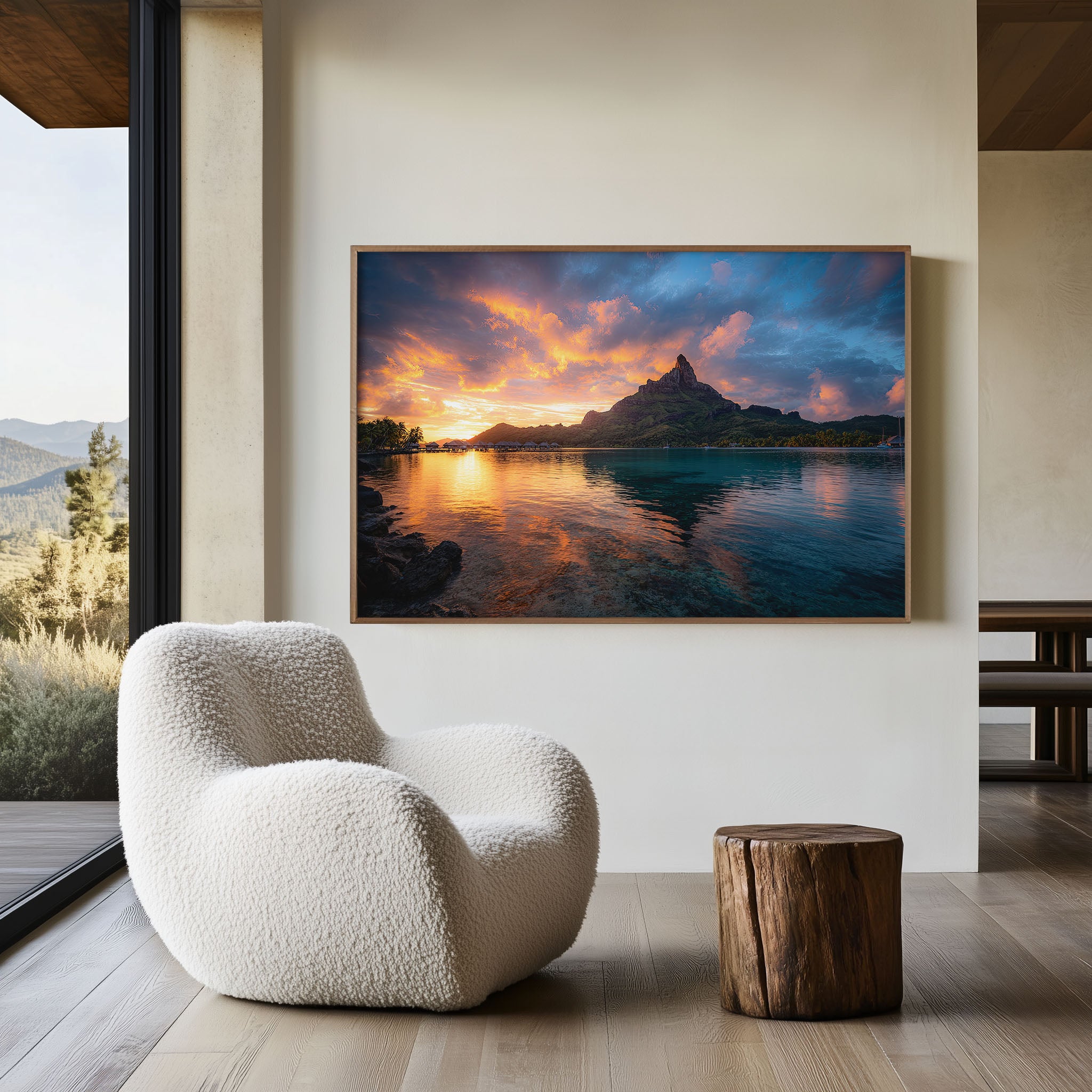 Bora Bora Sunset Wall Art Print – French Polynesia Lagoon
