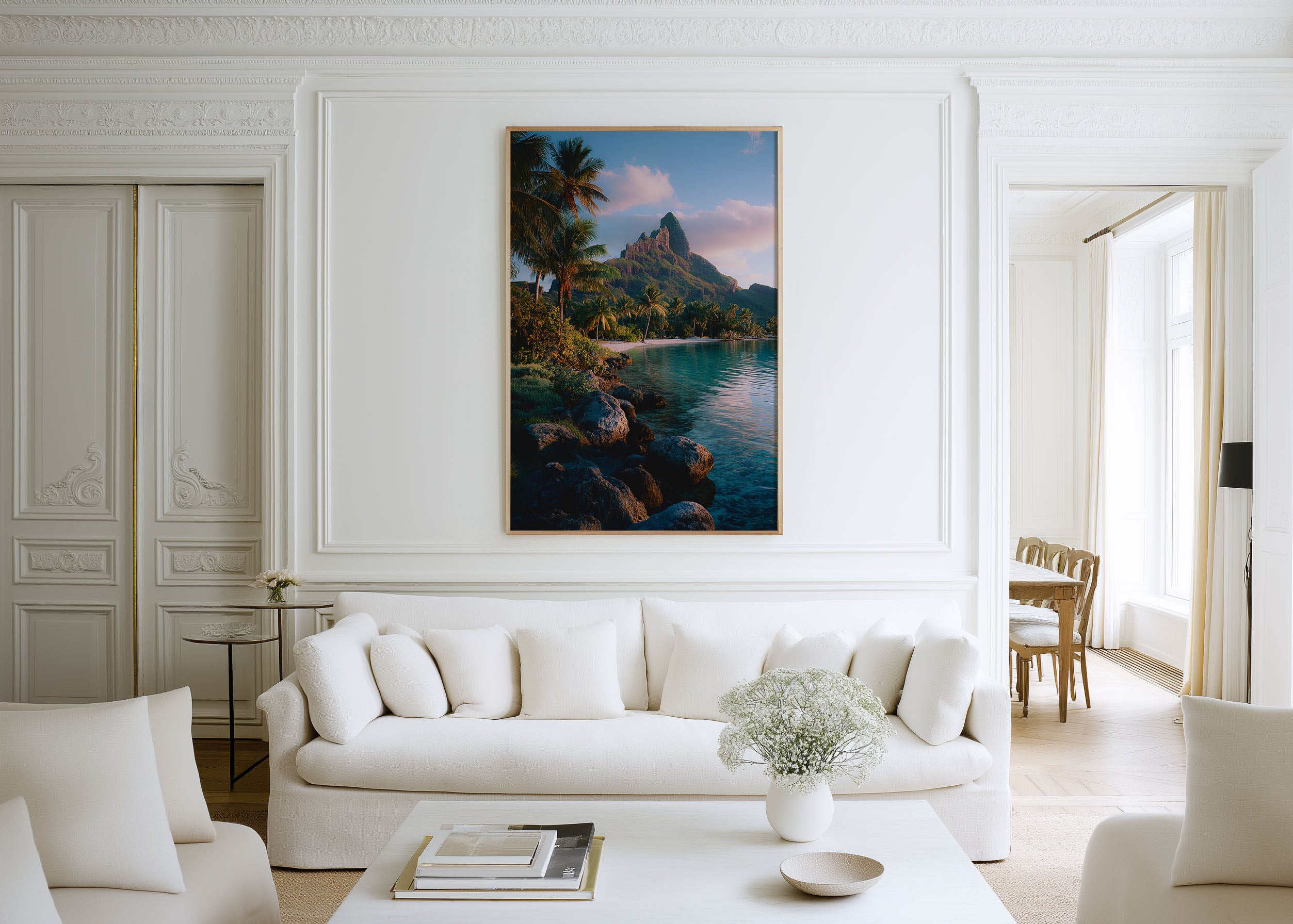 Bora Bora Wall Art Print | Mount Otemanu Lagoon Photography | French Polynesia Tropical Landscape Poster | Paradise Island Nature Print | Coastal Luxury Home Decor