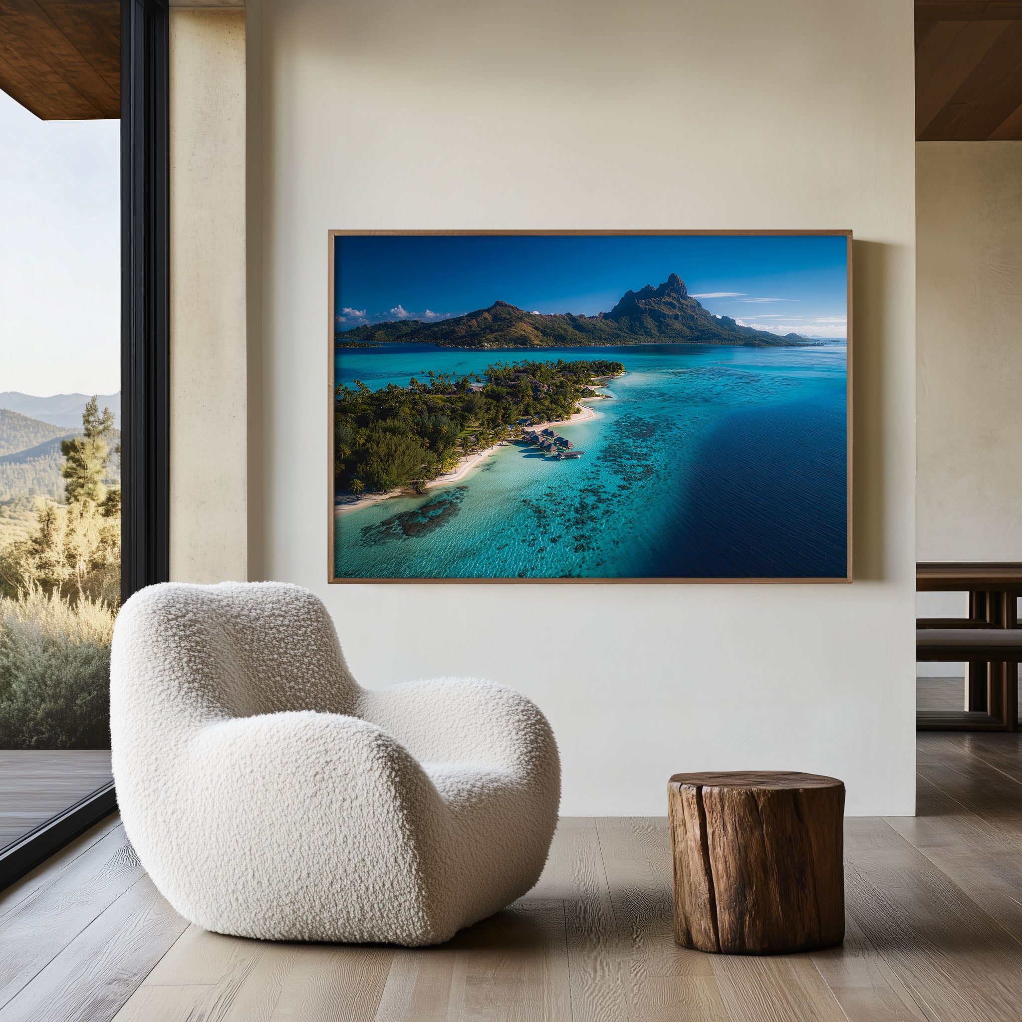 Bora Bora Lagoon Aerial Wall Art Print – French Polynesia Island