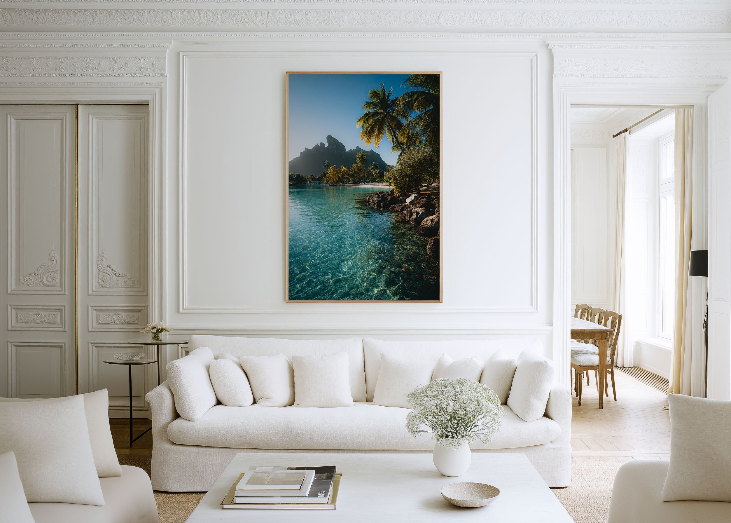 Bora Bora Lagoon Wall Art – Luxury Tropical Beach Canvas Print, Island Paradise Decor