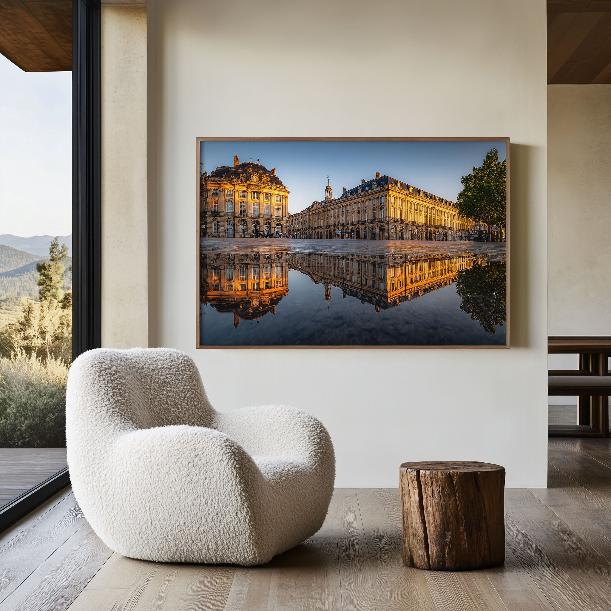 Bordeaux Water Mirror Sunset Wall Art Print – Place de la Bourse France Canvas